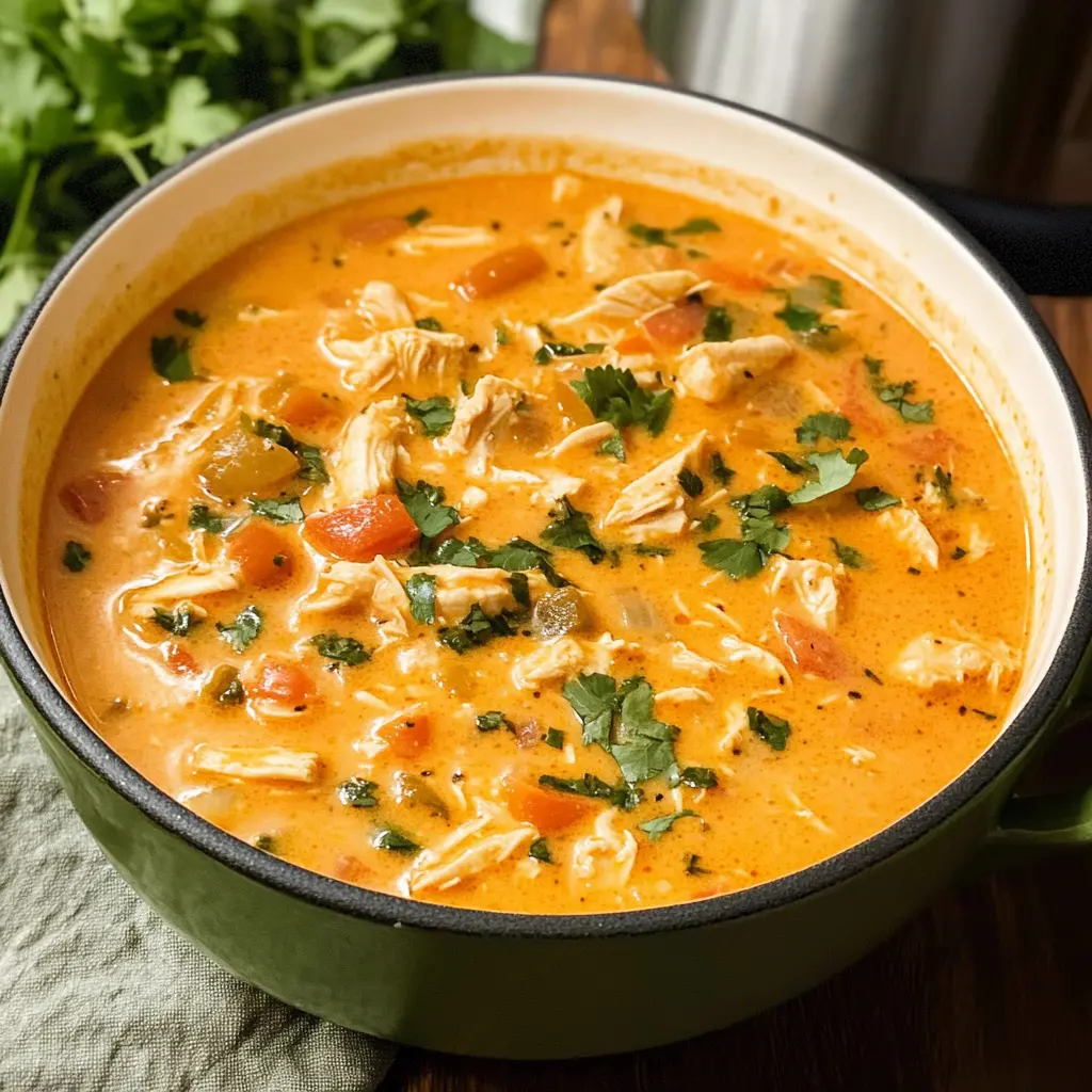 Warm up your weeknights with this quick and creamy Chicken Tortilla Soup! Packed with tender chicken, zesty spices, and a touch of cream, it's a delightful meal ready in just 30 minutes. Top with crispy tortilla strips and fresh cilantro for added crunch. Perfect for cozy dinners or meal prep! Save this easy recipe to enjoy any day!