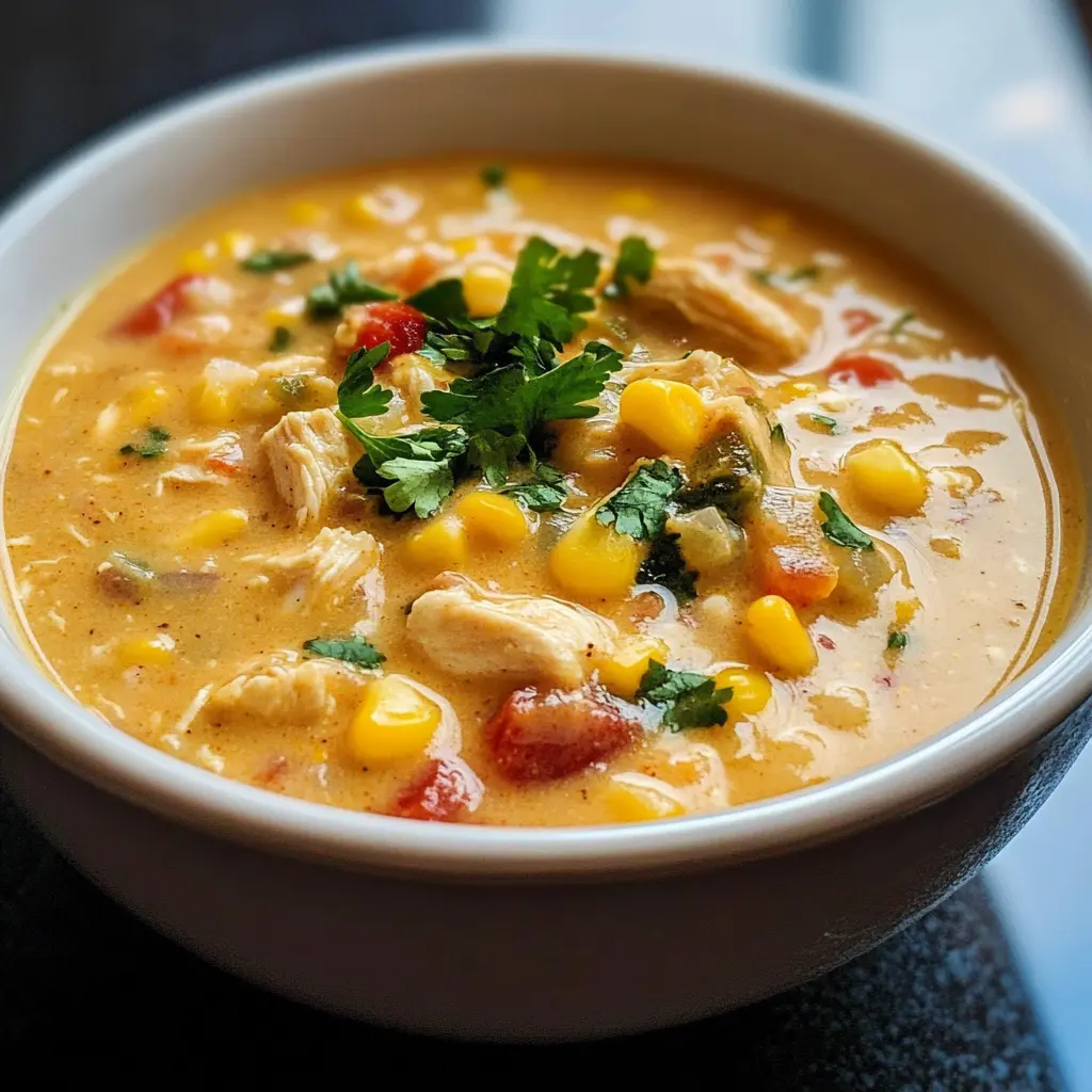 Warm up with this smoky Chipotle Chicken and Corn Chowder! This creamy soup blends tender chicken, sweet corn, and a kick of chipotle heat for a comforting dish that's perfect for any day. Ideal for cozy dinners or meal prep, this chowder is quick to make and sure to please everyone at the table. Save this recipe for a hearty meal that guarantees satisfaction!