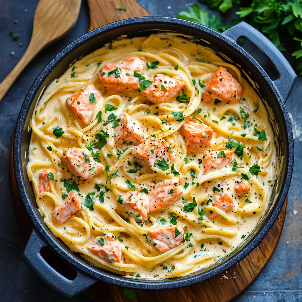 Creamy, dreamy, and oh-so-simple! This One Pot Creamy Salmon Pasta combines flaky salmon, rich cream, and perfectly cooked pasta for a meal that’s ready in no time. With just one pot to clean, it’s perfect for busy weeknights or a cozy dinner. Save this recipe for a delicious, hassle-free dish your family will love!