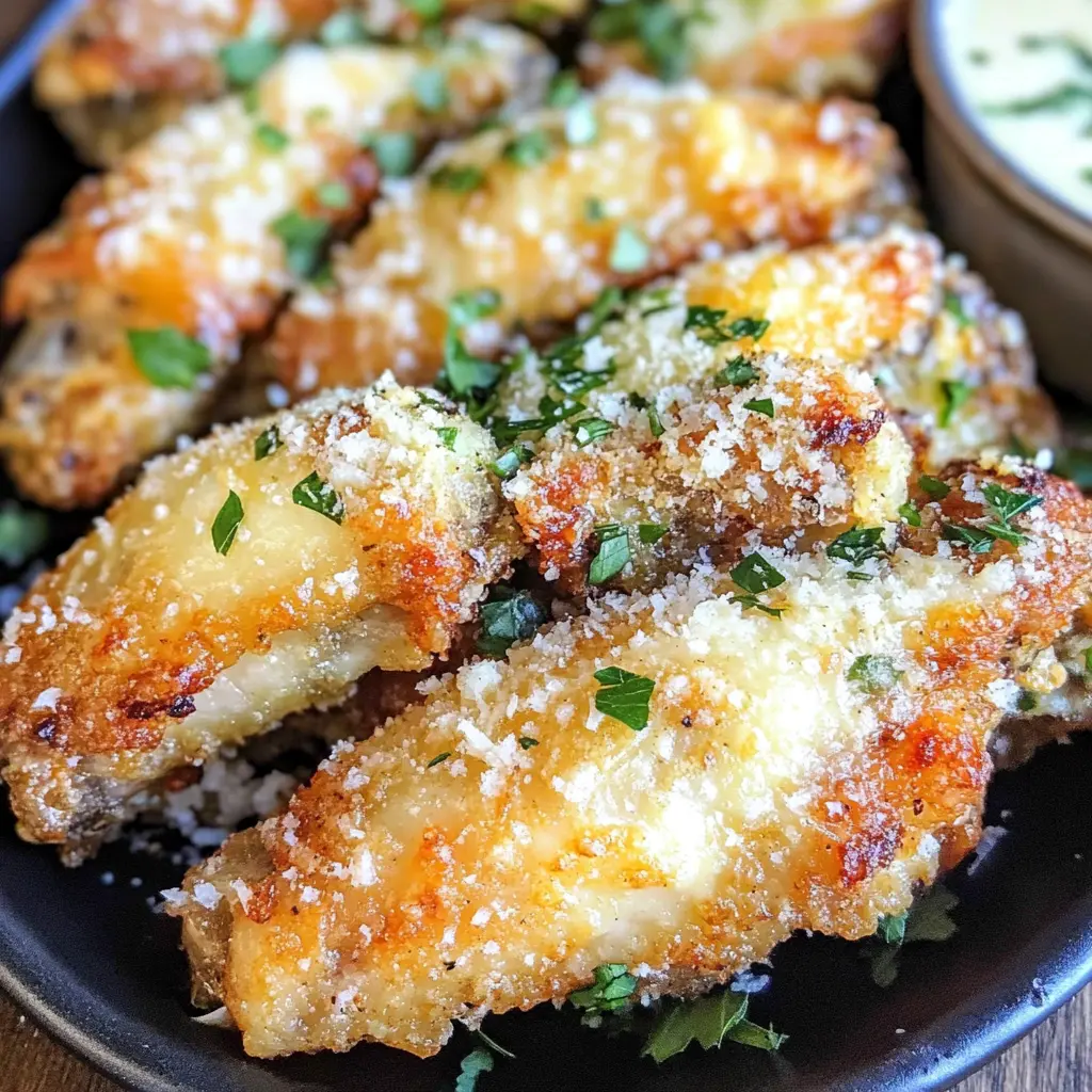 These Baked Garlic Parmesan Wings are crispy, flavorful, and easy to make! With the rich taste of garlic and savory Parmesan cheese, they are perfect for game nights or parties. Enjoy them as a tasty appetizer or snack. Save this recipe for a delicious wing experience your friends and family will love! 🥳🍗