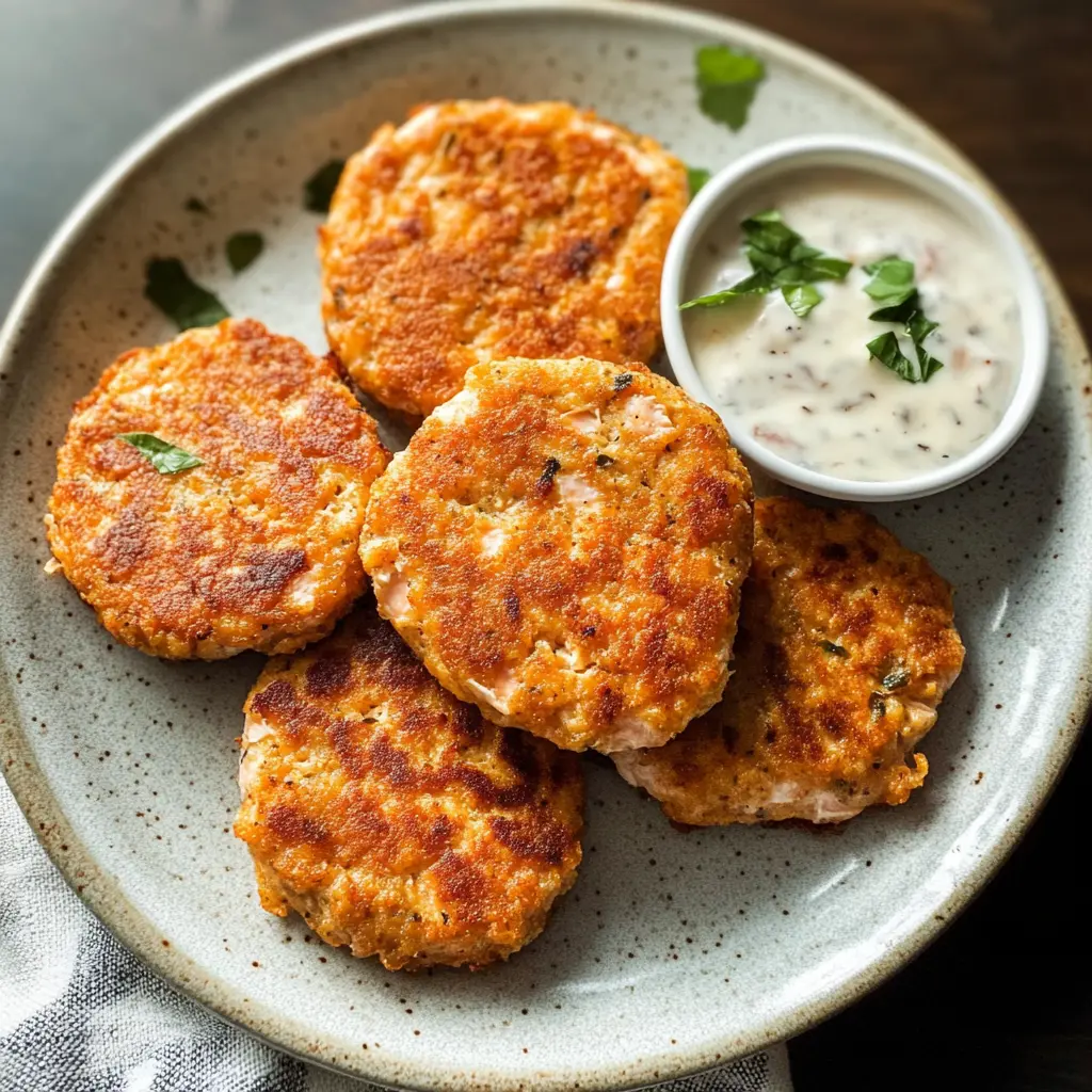 These canned salmon patties are quick, easy, and bursting with flavor! Made with tender salmon, breadcrumbs, and a hint of lemon, they're perfect for busy weeknights or casual gatherings. Serve them with a squeeze of fresh lemon and your favorite dipping sauce. Pin this tasty recipe to enjoy a delicious and nutritious meal any time!