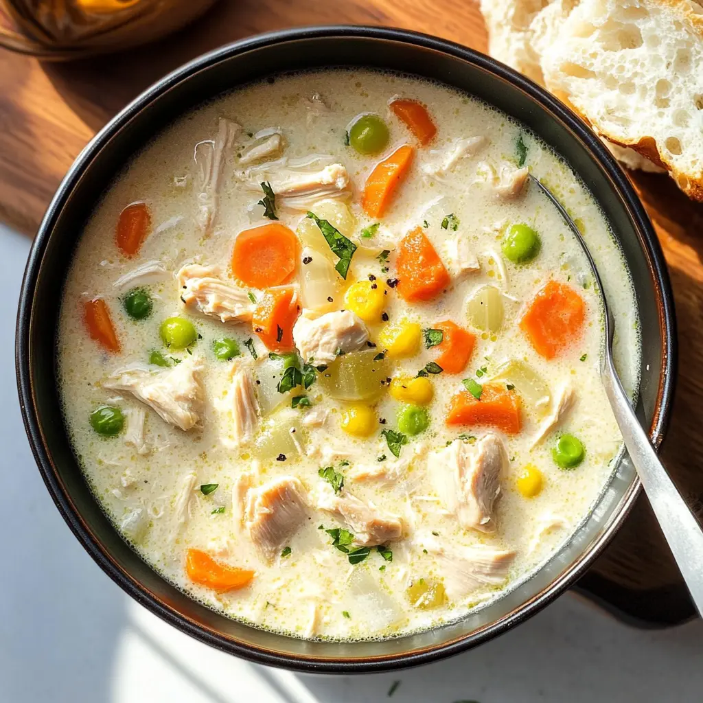 Warm up with a bowl of creamy chicken soup that's both comforting and satisfying. Made with tender chicken, fresh vegetables, and a rich, creamy broth, this recipe is perfect for chilly days. It's quick to prepare and sure to please the whole family. Save this recipe for your next cozy night in or when you're feeling under the weather!