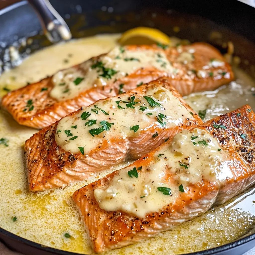 Looking for a delicious dinner idea? Try this Creamy Garlic Butter Salmon! This dish combines tender salmon fillets with a rich garlic butter sauce that's packed with flavor and creamy goodness. Perfect for a quick weeknight meal or a special occasion. Save this recipe to impress your family and friends with a restaurant-quality dinner!