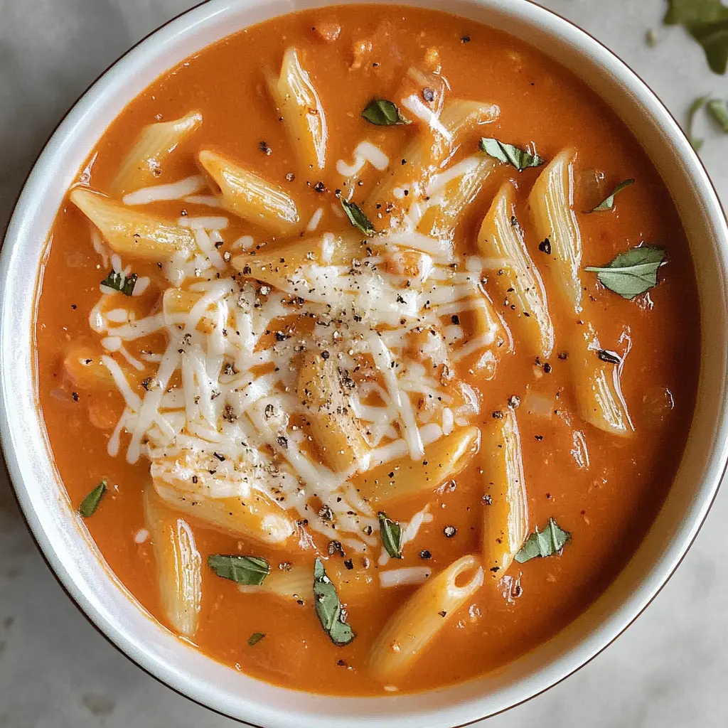 Warm up your dinner with this Creamy Tomato Pasta Soup, a comforting blend of rich tomatoes and tender pasta. Perfect for chilly nights, this soup features fresh herbs and a creamy finish that takes it to the next level. Save this recipe for an easy weeknight meal or a cozy gathering with friends!