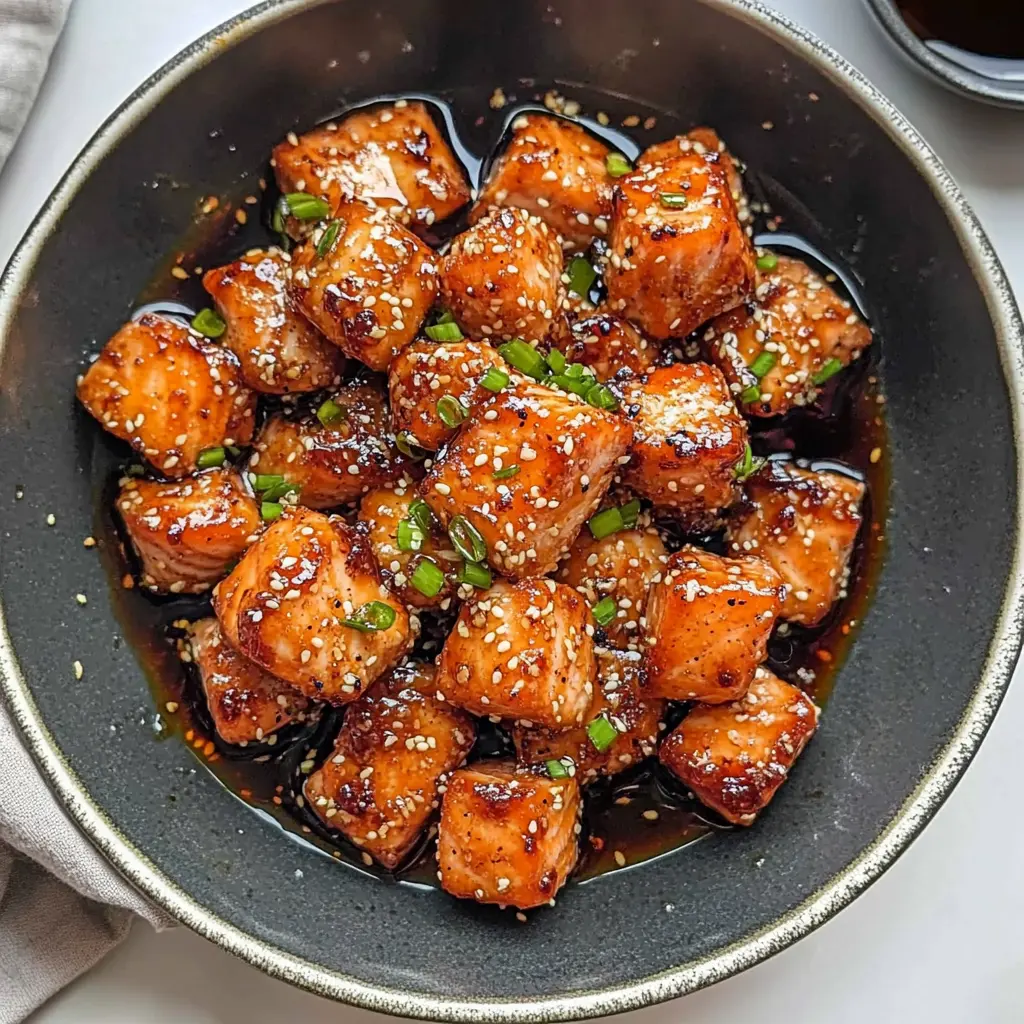 These Crispy Honey Garlic Salmon Bites pack a delicious punch with their sweet and savory glaze! Perfectly tender and crispy, this quick and easy recipe is great as a snack or a main dish. Make them for game nights, gatherings, or a cozy dinner at home. Don’t forget to save this recipe for your next meal inspiration!