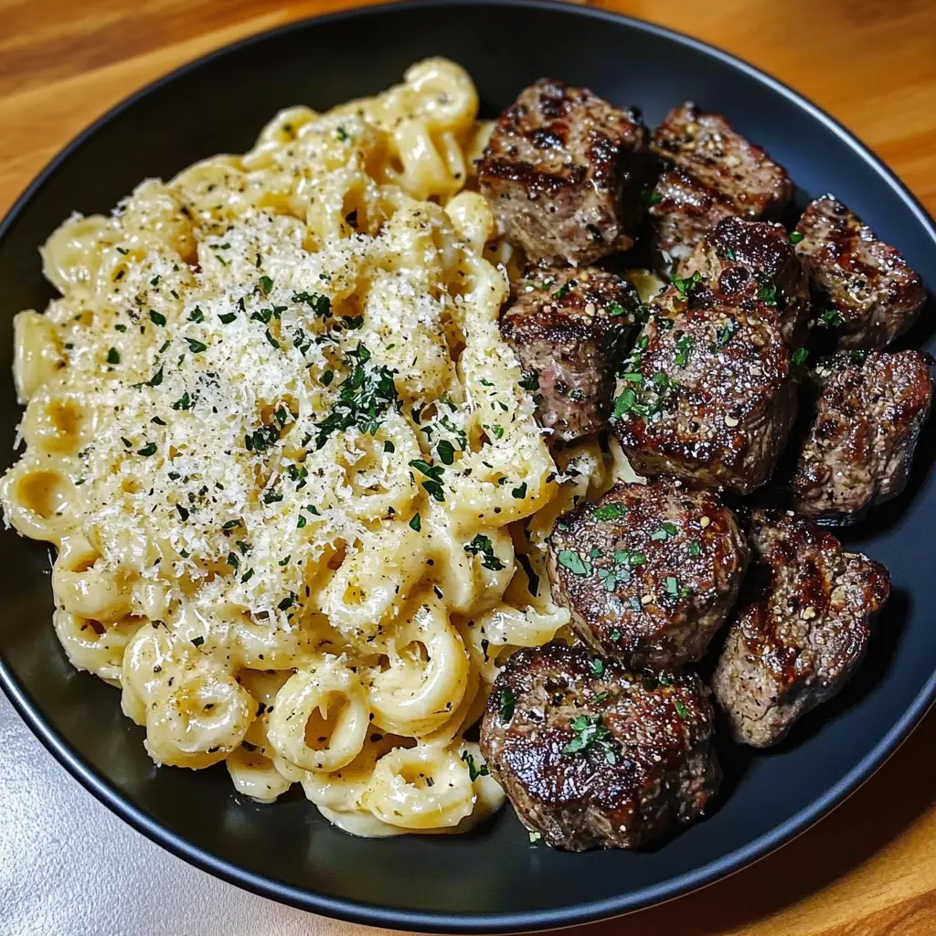 Get ready for a meal that’s full of flavor! These Garlic Butter Steak Bites paired with Creamy Parmesan Pasta are perfect for a quick weeknight dinner or a cozy weekend gathering. With tender steak seared to perfection and rich, creamy pasta, this dish will satisfy everyone at your table. Save this recipe for your next cookout or family night!