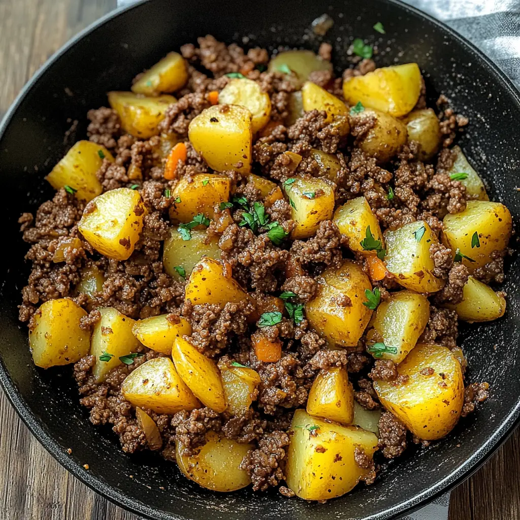 Looking for a comforting dinner idea? This Ground Beef and Potatoes recipe features tender beef, flavorful spices, and hearty potatoes all cooked together in one pot. It’s easy, filling, and perfect for weeknight meals or cozy gatherings. Save this recipe to enjoy a delicious and satisfying meal any time!