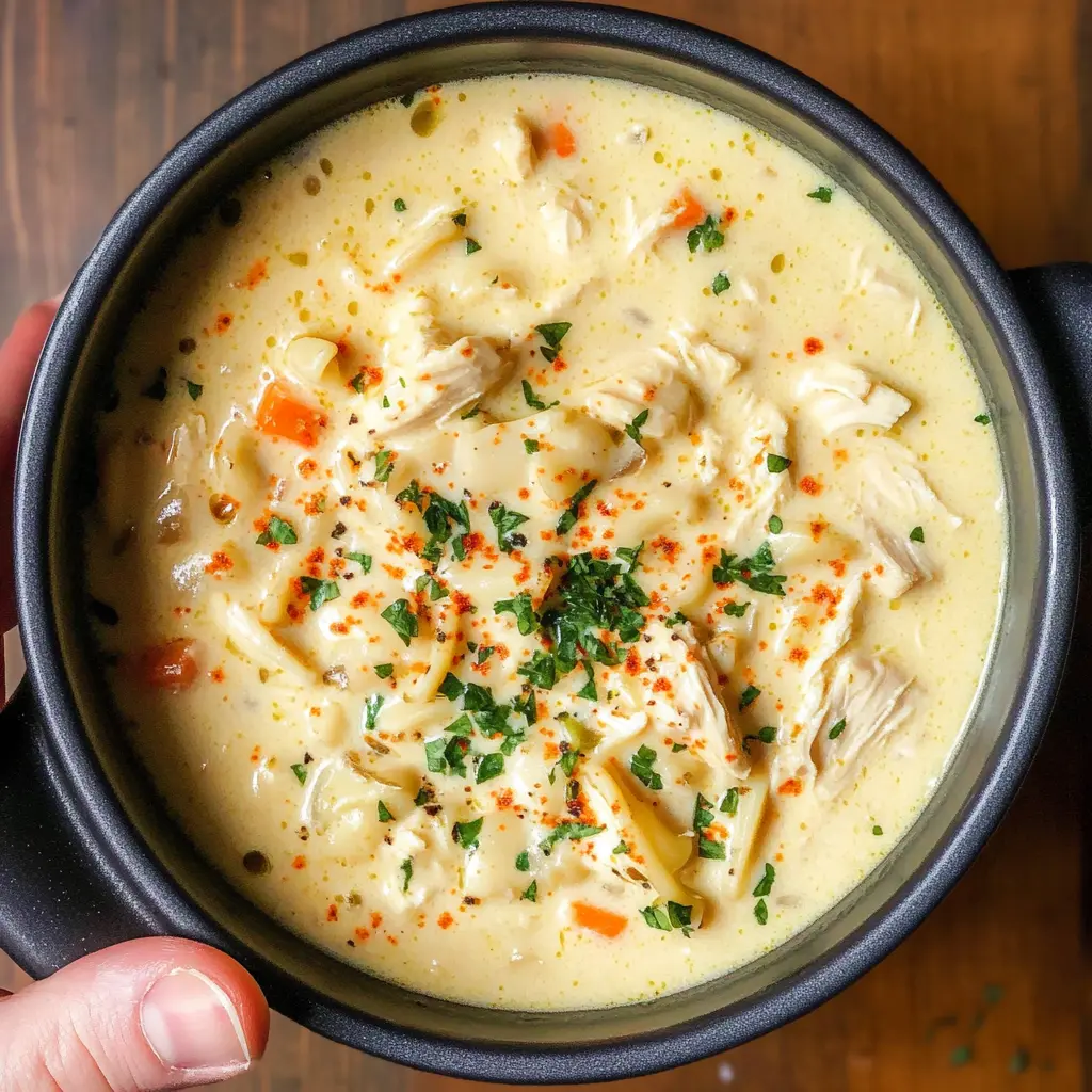 Warm up with this hearty creamy chicken noodle soup—a wonderful blend of tender chicken, vibrant veggies, and delicious noodles in a rich, comforting broth. Perfect for chilly days or when you need a bit of love in a bowl! Save this recipe for a cozy family dinner or a soothing lunch. You'll want to make this easy favorite again and again!