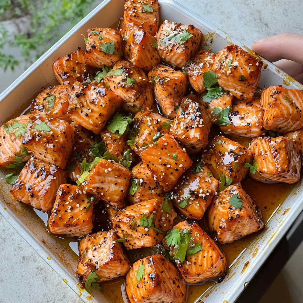 Looking for a quick and tasty appetizer? These Hot Honey Salmon Bites are bursting with flavor and come together in just minutes! With perfectly cooked salmon drizzled in sweet and spicy honey sauce, these bites make the perfect addition to any gathering or a delicious weeknight meal. Save this recipe for your next party or family dinner!