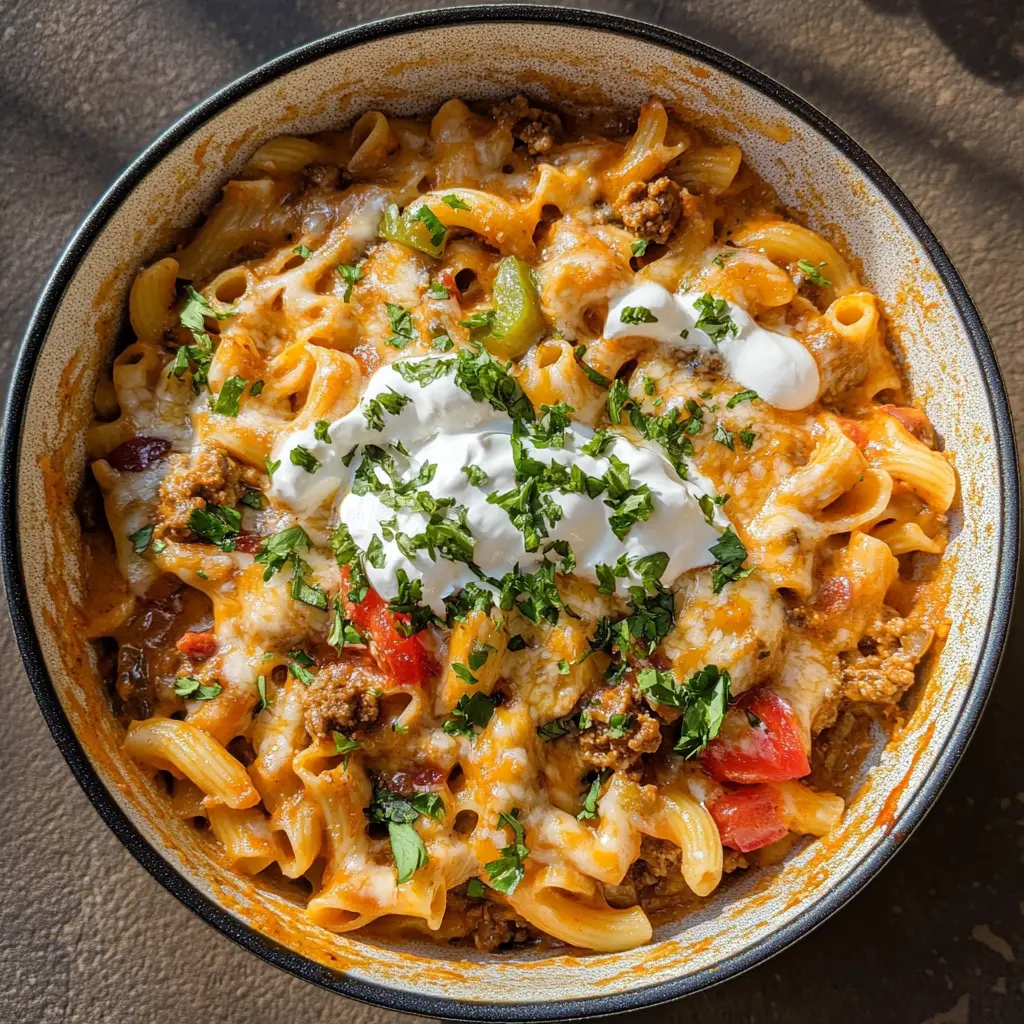 This One-Pot Cheesy Taco Pasta is a weeknight lifesaver! A simple mix of pasta, taco seasoning, and gooey cheese comes together in just one pot, making clean-up a breeze. Perfect for busy dinners or family gatherings, this flavorful dish is sure to please everyone. Save this recipe for your next meal!