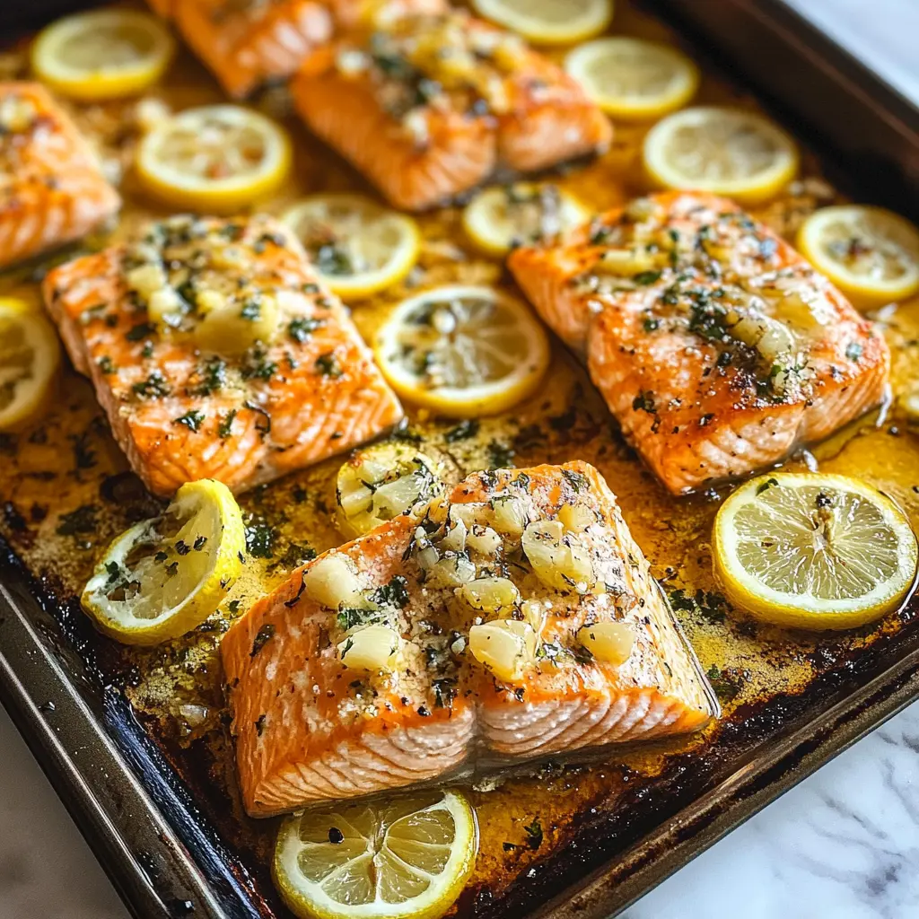 Get ready for an easy and delicious meal! This Sheet Pan Lemon Garlic Butter Salmon is packed with bright flavors from fresh lemon and savory garlic. With minimal cleanup, you can savor a healthy dinner in just one pan. Perfect for busy weeknights or impressing guests! Save this recipe for a quick dinner idea everyone will love.