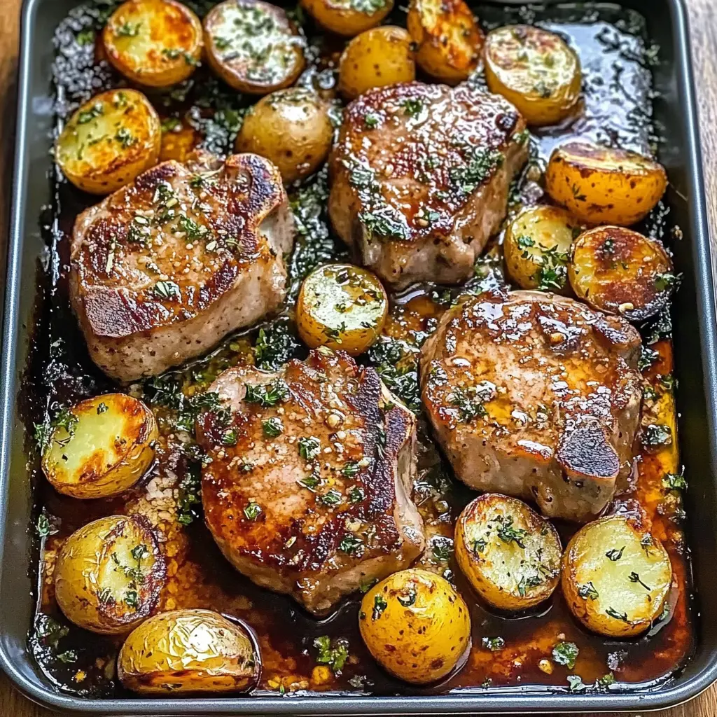 Looking for an easy weeknight dinner? This Sheet Pan Pork Chops and Potatoes recipe brings together juicy, flavorful pork chops with perfectly roasted potatoes, all cooked on one pan for maximum flavor and minimal cleanup. Perfect for busy nights or family gatherings, save this recipe now for a delicious and hassle-free meal idea!