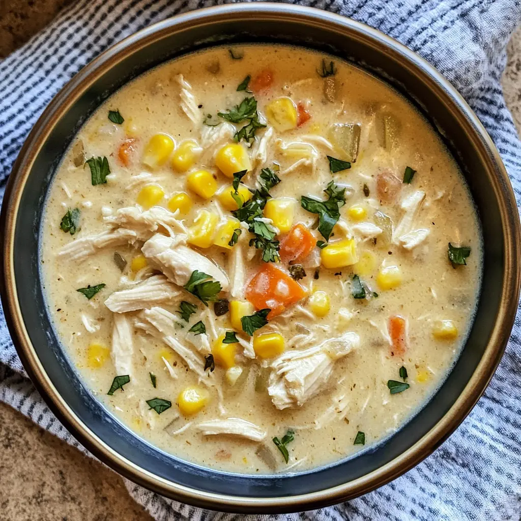 Cozy up with a bowl of this Slow Cooker Creamy Chicken and Corn Soup! Packed with tender chicken, sweet corn, and a rich, creamy broth, it's the perfect comfort food for chilly evenings. This easy recipe will become a family favorite in no time. Save it for your next cozy night in or a casual get-together! 🥣✨