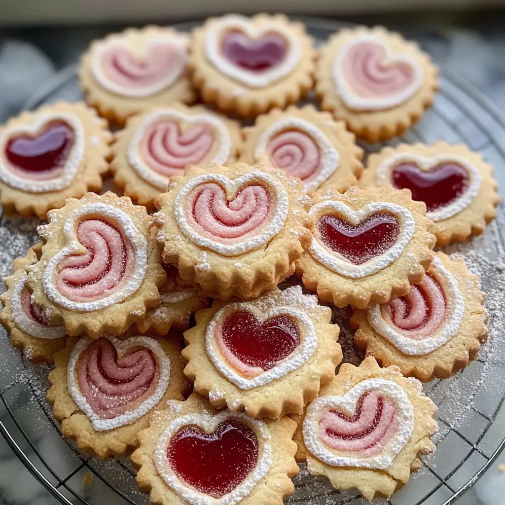 These delightful Valentine's Linzer Cookies are perfect for celebrating love! With their buttery almond base and sweet raspberry filling, they are sure to impress. Ideal for gifting or enjoying with friends, these charming treats add a special touch to your celebrations. Save this recipe now for a fun baking day!