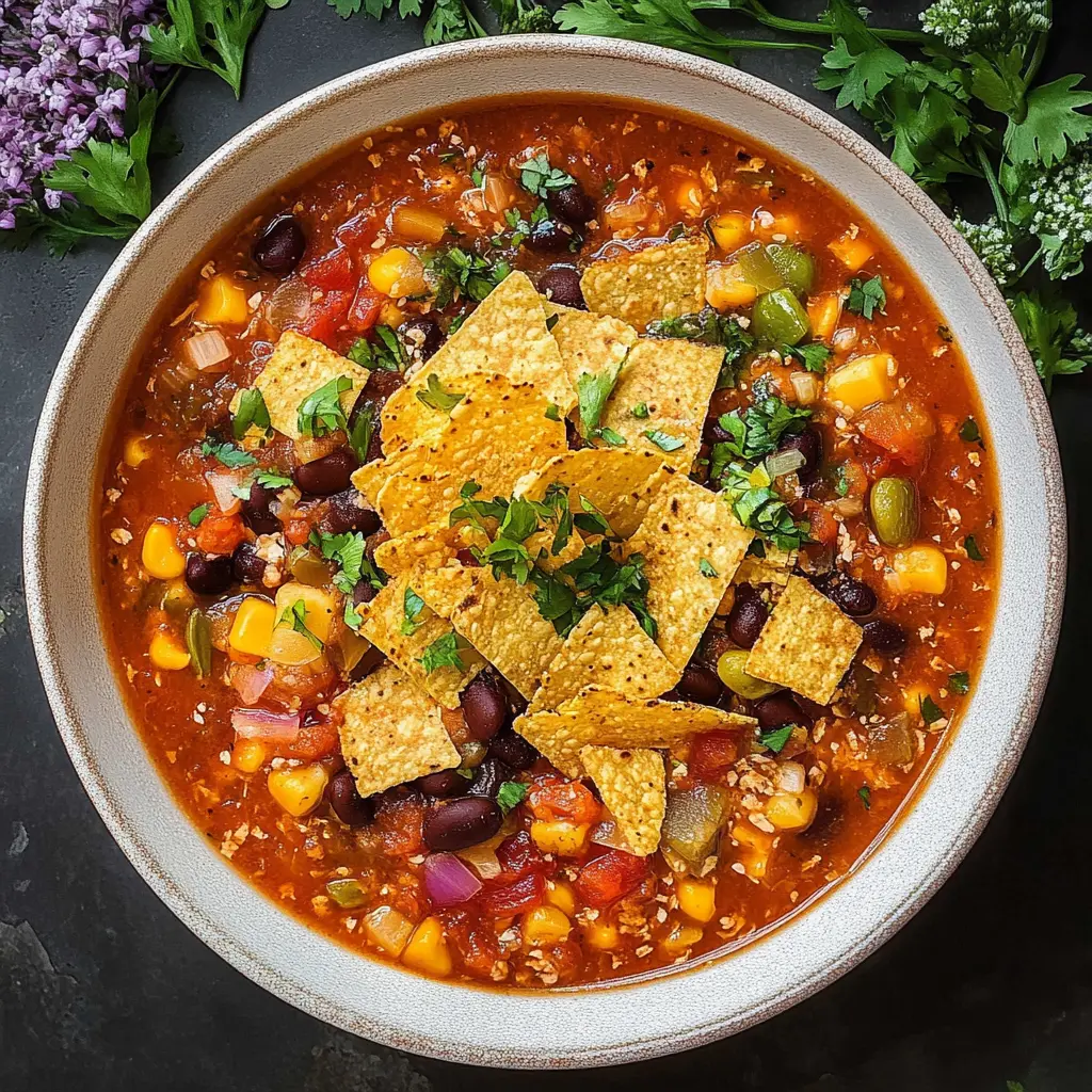 Warm up any day with this hearty Vegetarian Tortilla Soup! Packed with vibrant veggies, black beans, and flavorful spices, it’s a simple and satisfying meal. This delicious recipe is perfect for cozy evenings or gatherings. Save this refreshing twist on a classic soup for your next dinner night!