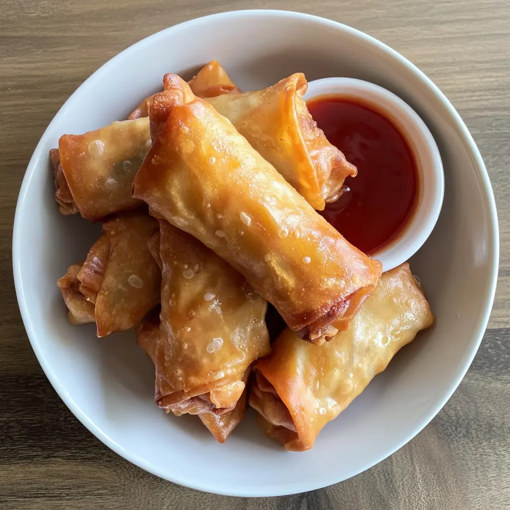 Crispy and delicious, these Air Fryer Copycat Panda Express Chicken Egg Rolls bring the taste of your favorite takeout to your kitchen! Packed with seasoned chicken and fresh veggies, this easy recipe is a hit for family dinners or gatherings. Save this pin for a tasty appetizer or a fun movie night snack you'll want to make again and again!