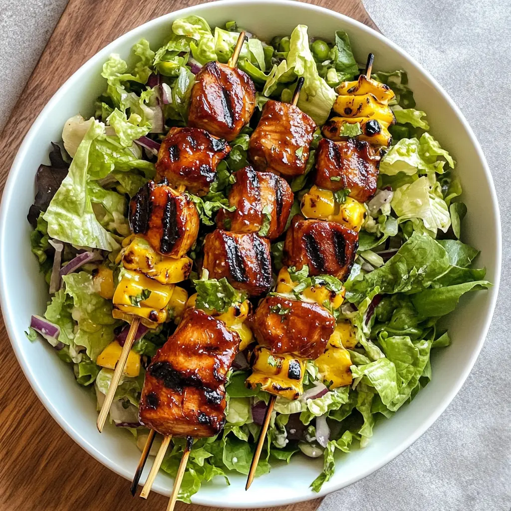 Get ready for a flavor-packed BBQ Chicken Skewer Salad that’s a perfect blend of fresh veggies and grilled chicken! This vibrant dish features juicy marinated chicken, crunchy bell peppers, and a zesty dressing that ties it all together. Ideal for summer gatherings or a light weeknight dinner, don’t forget to save this recipe for your next BBQ!