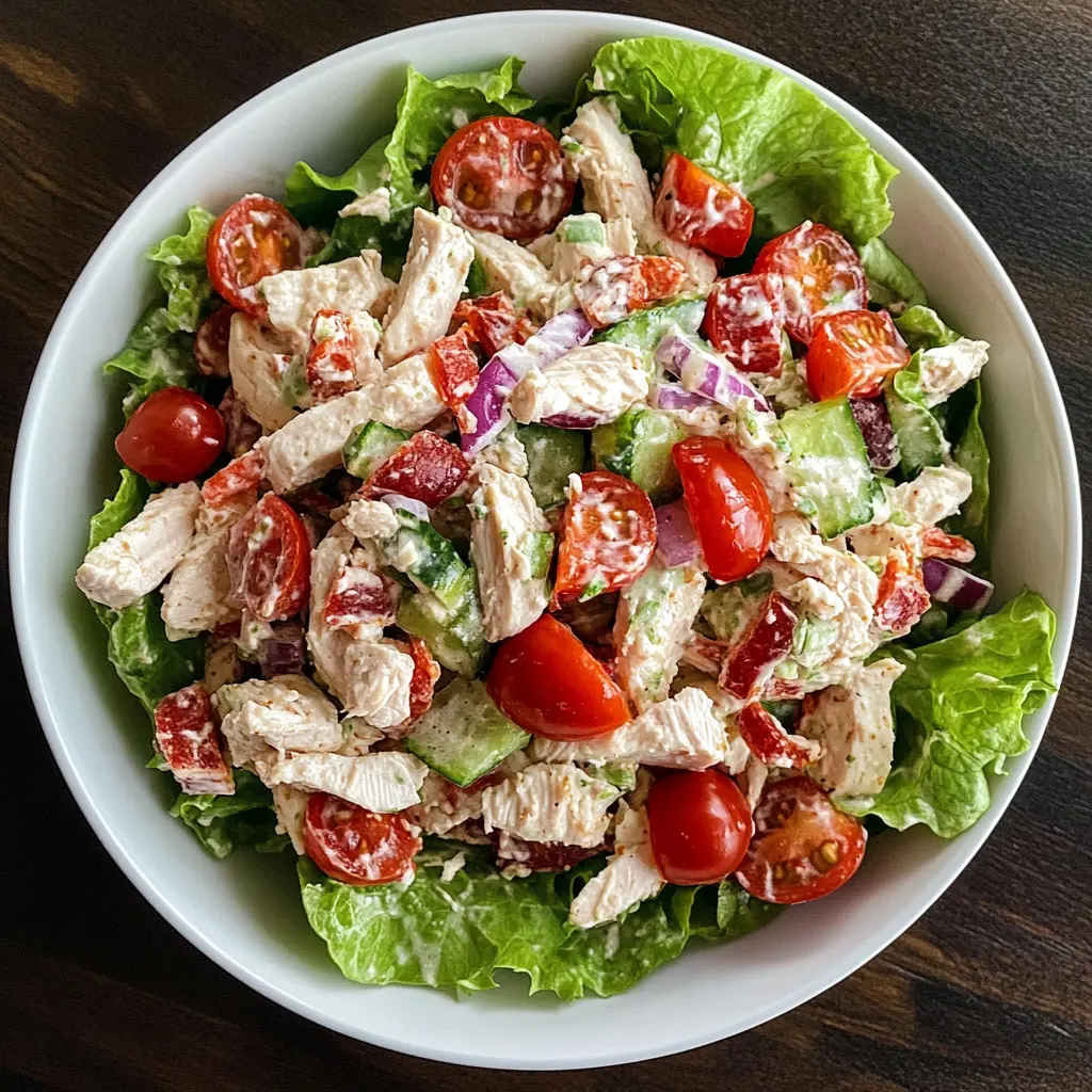 This BLT Chicken Salad is the perfect blend of juicy chicken, crisp bacon, and fresh veggies tossed in a creamy dressing. Enjoy it for lunch or a light dinner that will make your taste buds dance! It's quick to prepare and packed with flavor. Save this recipe for your next meal prep or picnic plan!