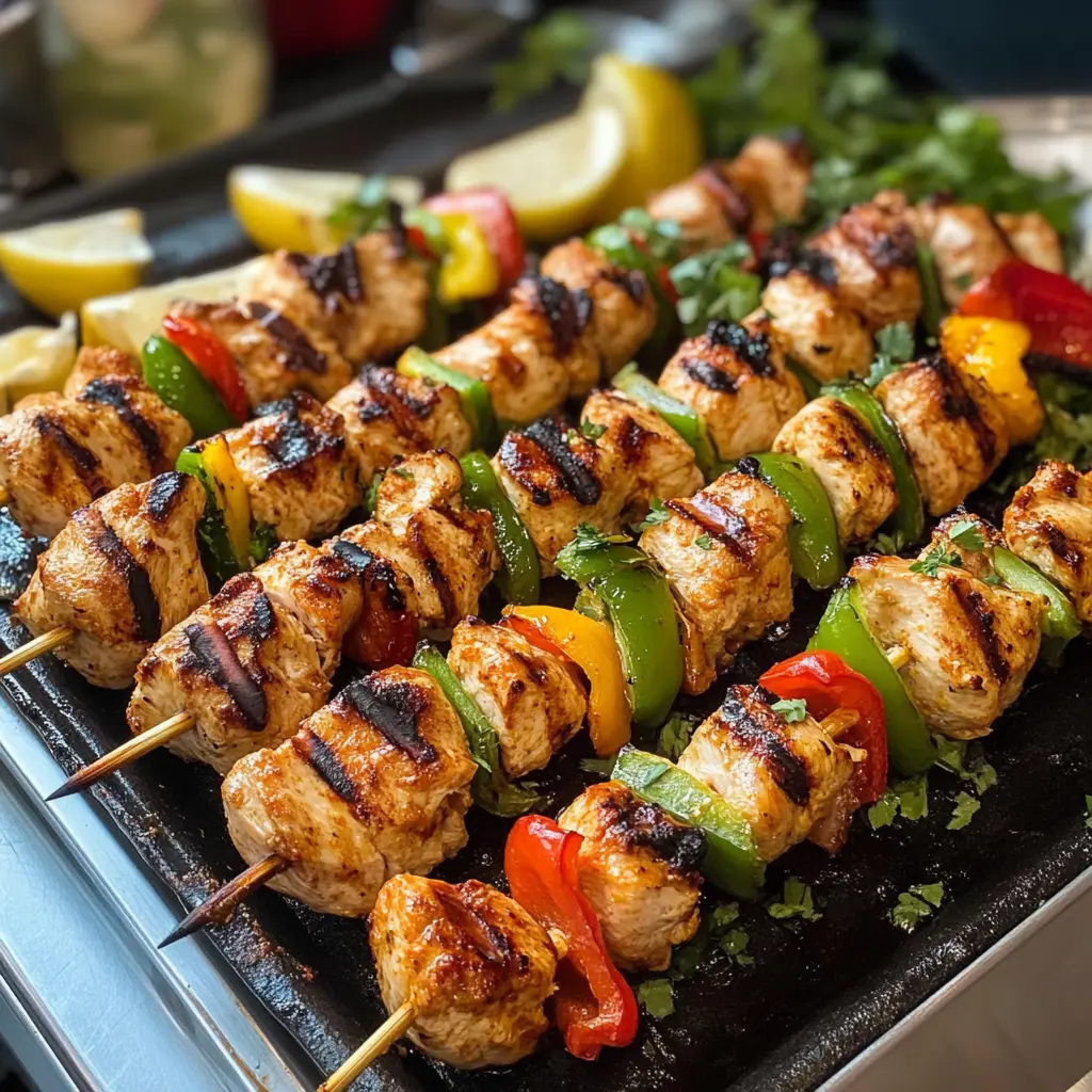 Fire up your grill with these delicious Chicken Fajita Kebabs! Bursting with vibrant peppers, juicy chicken, and zesty spices, these kebabs are perfect for summer barbecues or quick weeknight dinners. Packed with flavor and easy to make, they're sure to be a crowd favorite. Save this recipe for your next gathering or a simple family meal!