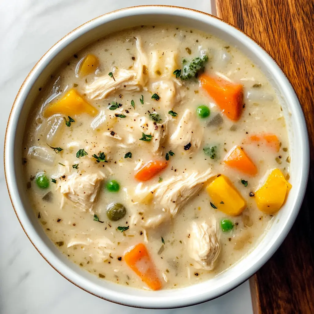 Warm up your dinner with this delightful Chicken Pot Pie Soup! Loaded with tender chicken, hearty veggies, and a creamy broth, it's a comforting twist on the classic dish. Perfect for chilly nights or cozy gatherings, this recipe is sure to please everyone at the table. Save this delicious soup recipe for your next meal—you won't want to miss it!