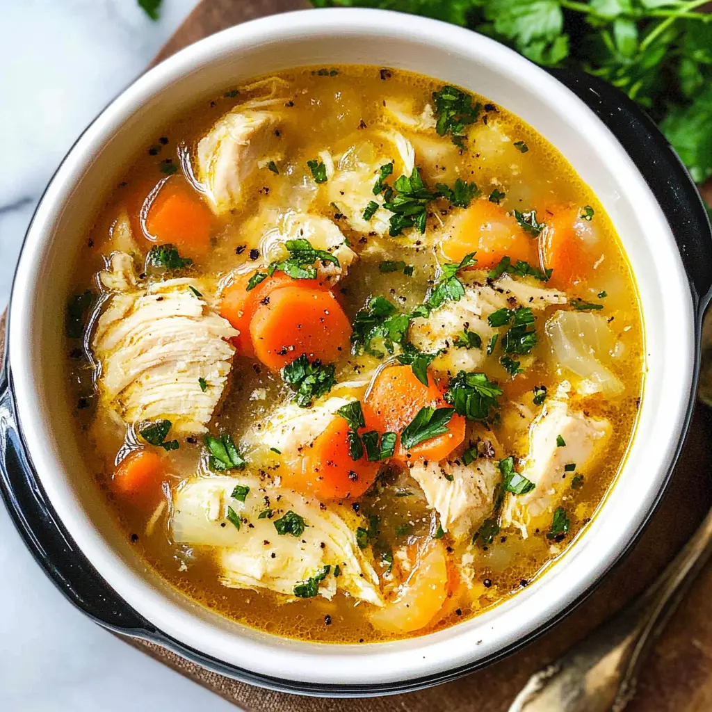 Warm up with this Easy 5-Ingredient Crockpot Paleo Chicken Soup that's perfect for busy days! Made with tender chicken, nutritious veggies, and flavorful broth, it’s nourishing and delicious. Ideal for cozy dinners or meal prepping for the week—save this recipe for a healthy, hassle-free meal any time you need comfort food!