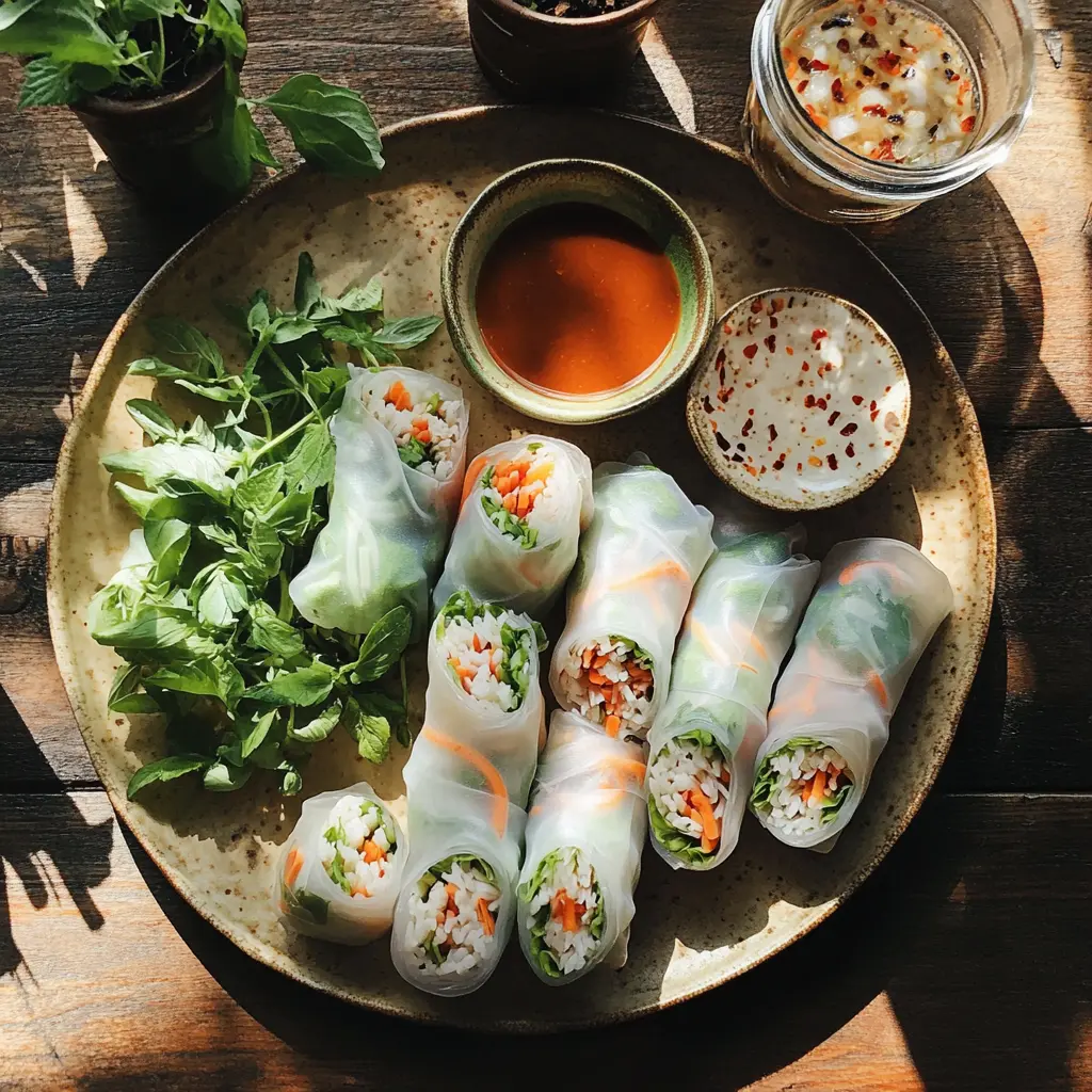 Looking for a light and refreshing dish? These fresh spring rolls are filled with vibrant veggies and shrimp, making them a perfect appetizer or snack. Paired with the best dipping sauce, they bring a delightful crunch and flavor explosion! Save this recipe for a fun gathering or a healthy meal prep idea. You won't want to miss out!