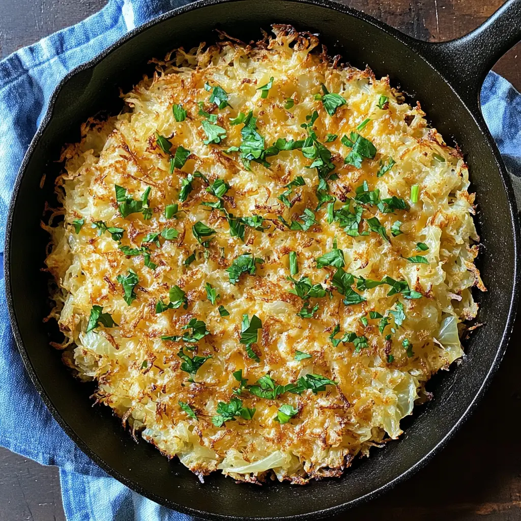 Start your day with this delicious Irish Cheddar & Cabbage Hash Brown Skillet! It's a perfect blend of crispy potatoes, savory cabbage, and rich cheddar cheese. This hearty breakfast dish is great for brunch or any cozy gathering. Save this recipe for a comforting meal that will warm your heart and please your taste buds!