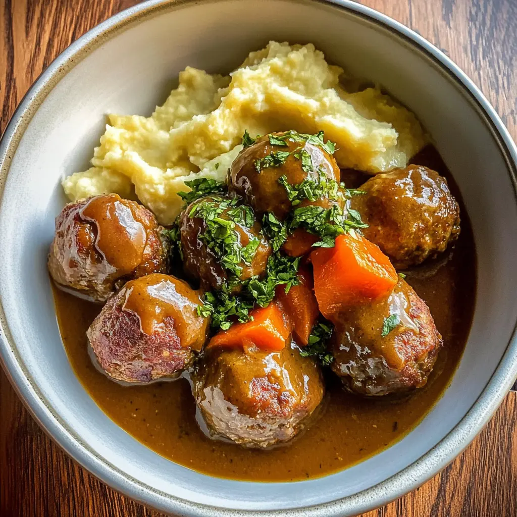 Get ready to enjoy tender lamb meatballs drenched in a refreshing mint gravy! This dish combines rich flavors with a delightful twist, perfect for any dinner occasion. Easy to prepare, these meatballs are packed with herbs and spices that make them irresistible. Save this recipe for a cozy family meal or a fun dinner party with friends!