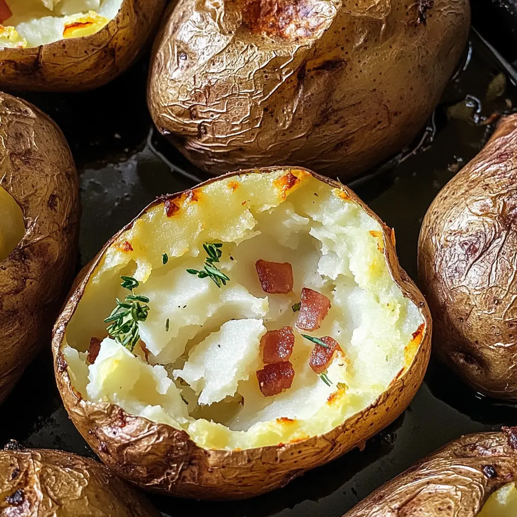 Get ready for perfectly crispy skin and fluffy insides with these oven-baked potatoes! Simple to make, they're the ideal side for any meal, packed with flavor. Whether you top them with sour cream, cheese, or herbs, you'll love how versatile they are. Save this recipe for your next dinner or barbecue to impress your family and friends with an easy favorite!