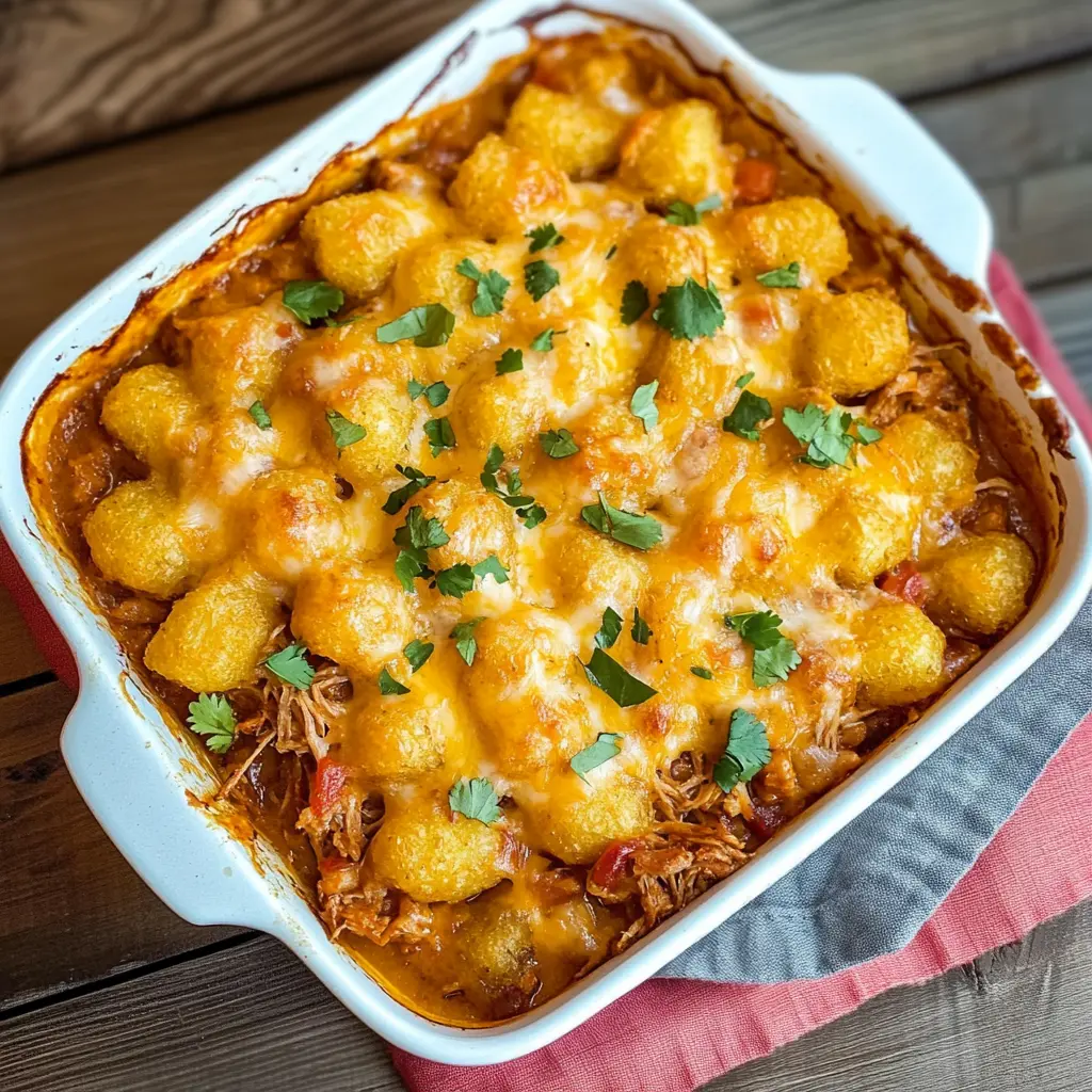 Gather your friends for a cozy night in with this mouthwatering Pulled Pork Tater Tot Casserole! It's loaded with tender pulled pork, crispy tater tots, and gooey cheese, making it an ultimate comfort food dish. Perfect for game day or family gatherings, save this recipe to impress your guests and enjoy hearty flavors all in one bite!