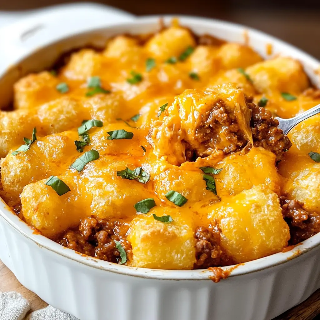 This Sloppy Joe Tater Tot Casserole is a crowd-pleaser! With a savory blend of seasoned ground beef, rich Sloppy Joe sauce, and crispy tater tots, it’s a comforting dish perfect for family dinners or game nights. Easy to make and packed with flavor, save this recipe for a fun twist on a classic meal!