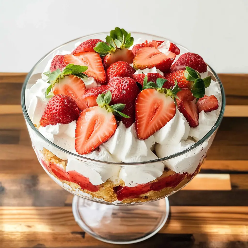 Get ready for a delightful treat with this Strawberry Shortcake Trifle! Layers of fluffy sponge cake, fresh strawberries, and creamy whipped topping come together for a beautiful and delicious dessert. Perfect for gatherings, picnics, or a sweet finish to any meal. Save this recipe for your next celebration and enjoy the refreshing taste of summer all year round!