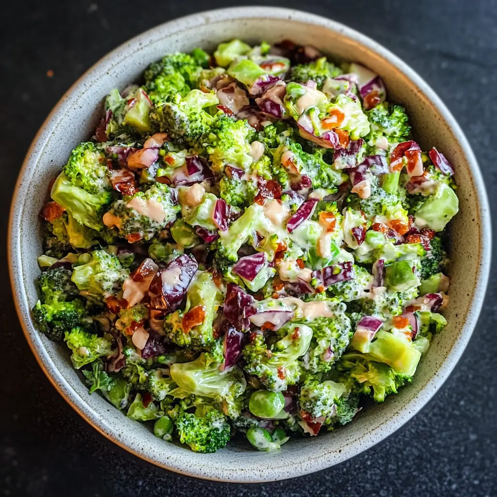 Enjoy a crunchy and colorful twist on your usual salad with this Best Broccoli Salad! Packed with fresh broccoli, crisp bacon, and sweet raisins, this dish is a delightful blend of flavors and textures. It's the perfect side for potlucks, barbecues, or family dinners. Save this recipe to brighten up your next meal!