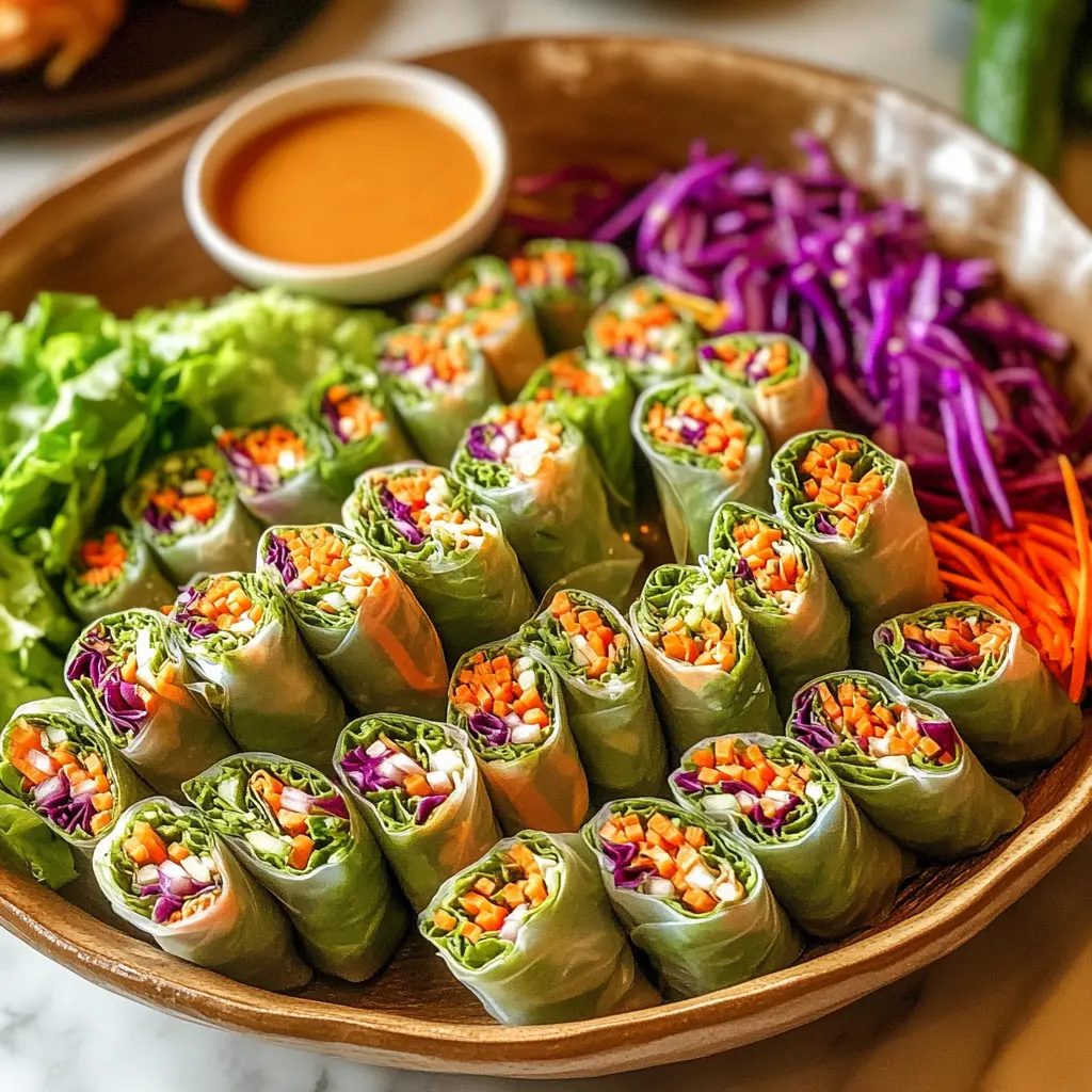 Enjoy fresh and crunchy Vegetable Spring Rolls paired with a creamy Peanut Sauce that adds a burst of flavor! Made with vibrant veggies, these spring rolls are perfect for a light snack or an appetizer at your next gathering. Save this recipe for quick and easy meals everyone will love! Perfect for parties or casual dinners.