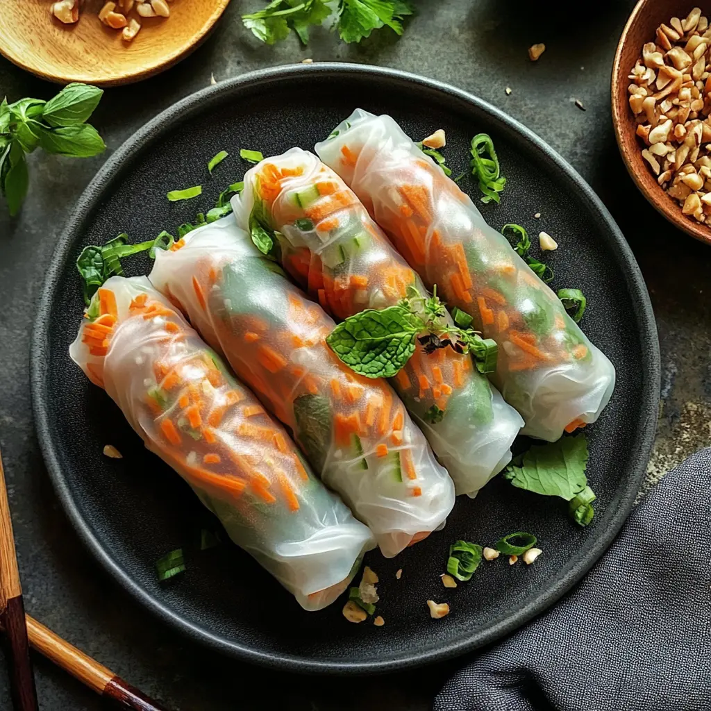 Fresh, vibrant, and packed with flavor, these Vietnamese Healthy Spring Rolls are the perfect light meal or snack! Made with crisp vegetables, succulent shrimp, and wrapped in rice paper, they're a nutritious option for any occasion. Great for parties, meal prep, or a quick lunch. Save this recipe to bring a touch of freshness to your dining table!