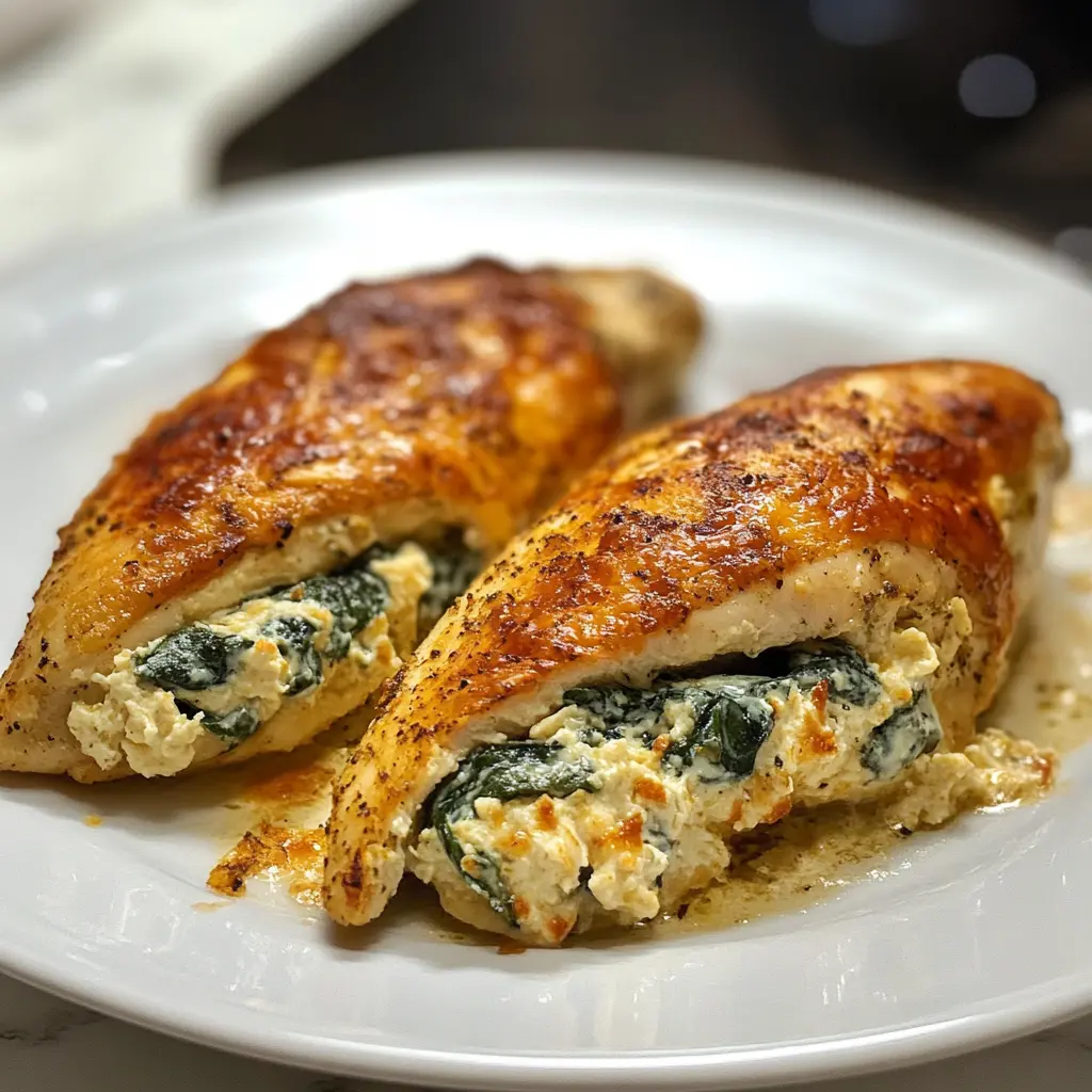 Transform your dinner routine with this Cream Cheese Spinach Stuffed Chicken Breast! Juicy chicken is filled with a creamy, cheesy spinach mixture that adds flavor and nutrition. Perfect for weeknight meals or special gatherings, this dish impresses with minimal effort. Save this pin for a delightful, easy-to-make recipe that will have everyone asking for seconds!