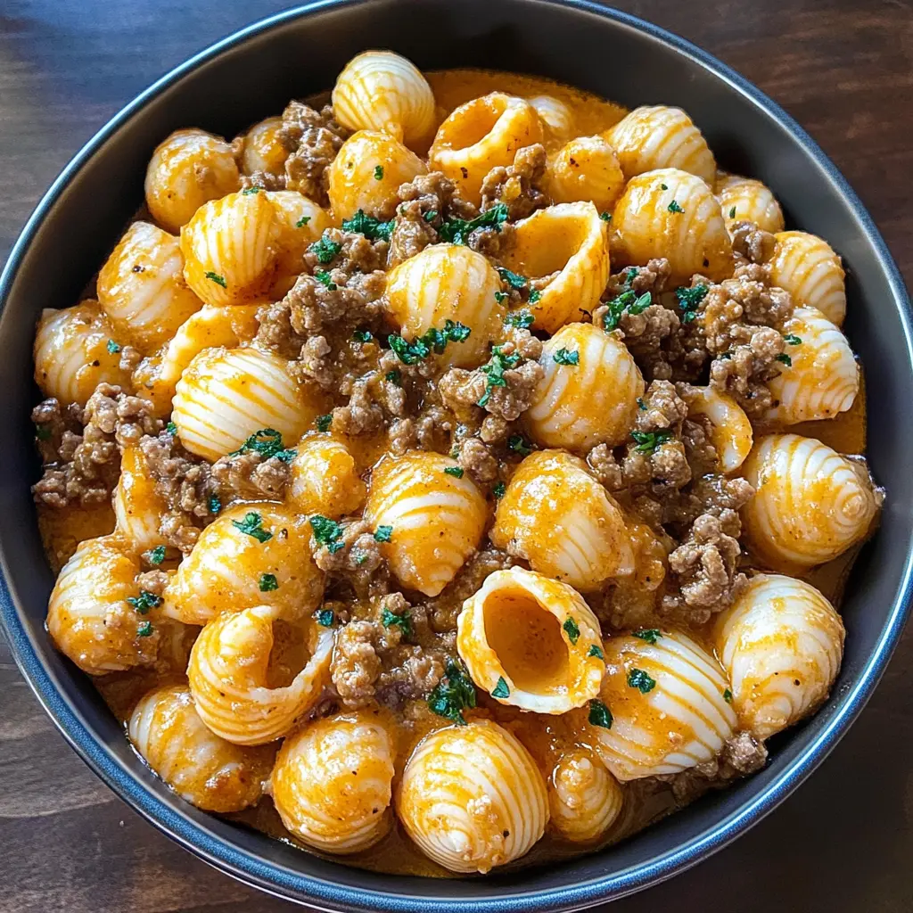 Creamy Beef and Shells is a comforting one-pot dish that everyone will love! With savory ground beef, tender pasta shells, and a rich, creamy sauce, this recipe is perfect for busy weeknights. Save this delicious recipe to make dinner stress-free and satisfying. Ideal for family gatherings or cozy nights in!