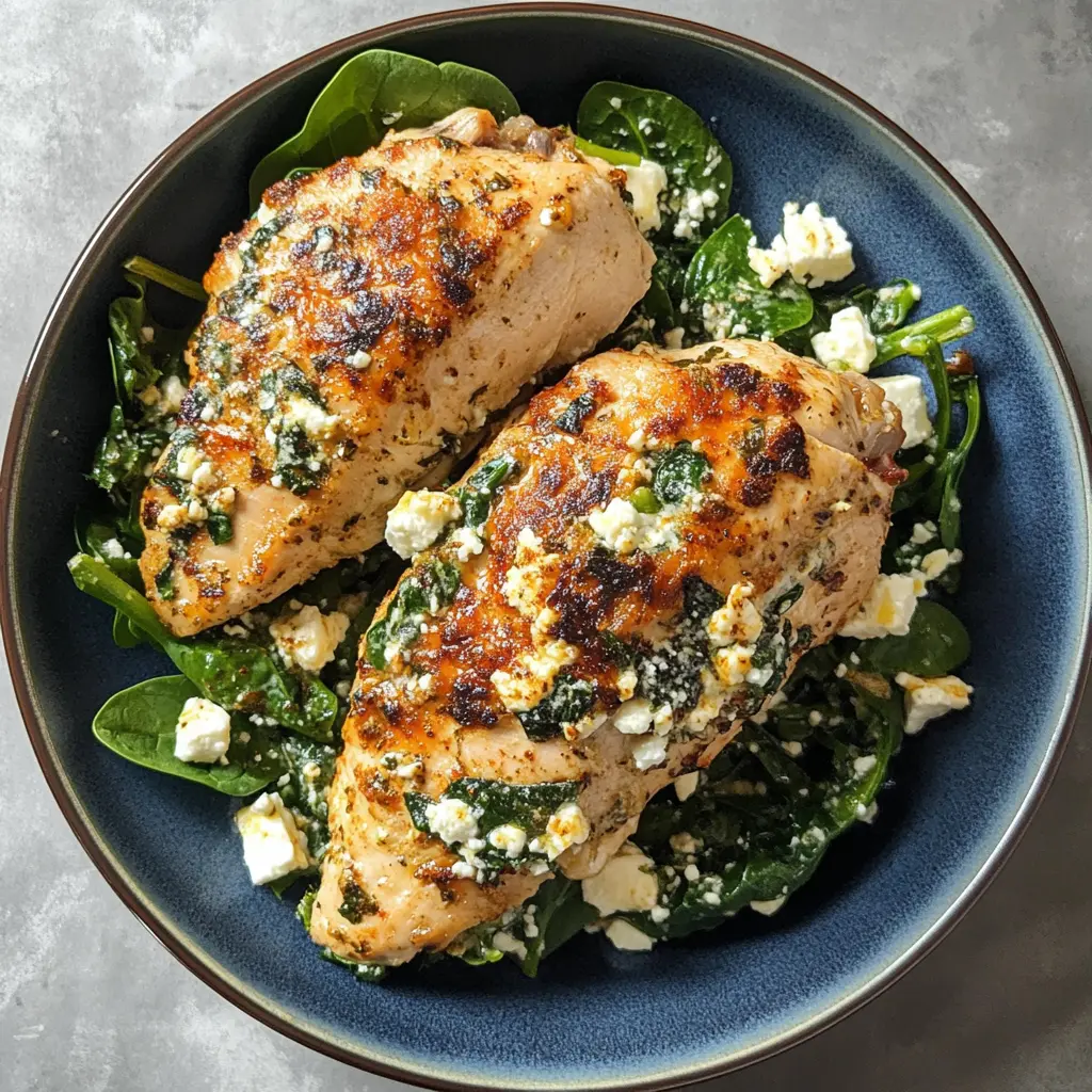 This Easy Chicken Breast with Feta and Spinach recipe is a flavorful delight! Juicy chicken is paired with creamy feta and fresh spinach, making it a nutritious and satisfying dish. Perfect for a quick weeknight dinner or meal prep, this recipe is sure to impress. Save it now for a delicious dinner option you'll want to make again and again!