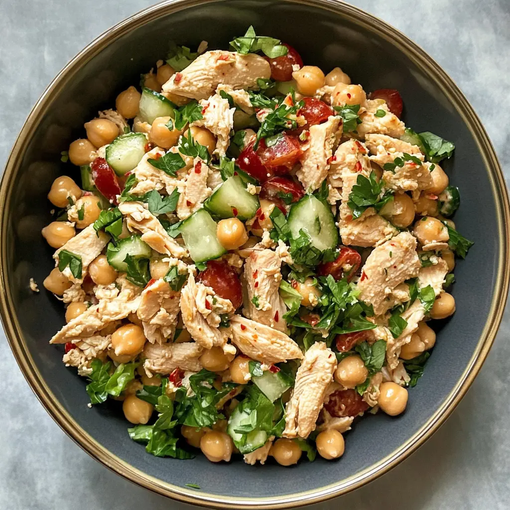 Looking for a healthy and filling meal? This Protein Packed Chickpea Chicken Salad is your answer! Bursting with flavors, it combines tender chicken, protein-rich chickpeas, and crunchy veggies for a satisfying dish. Perfect for lunch or a light dinner. Save this recipe for a delicious and nutritious option anytime you need a quick meal!