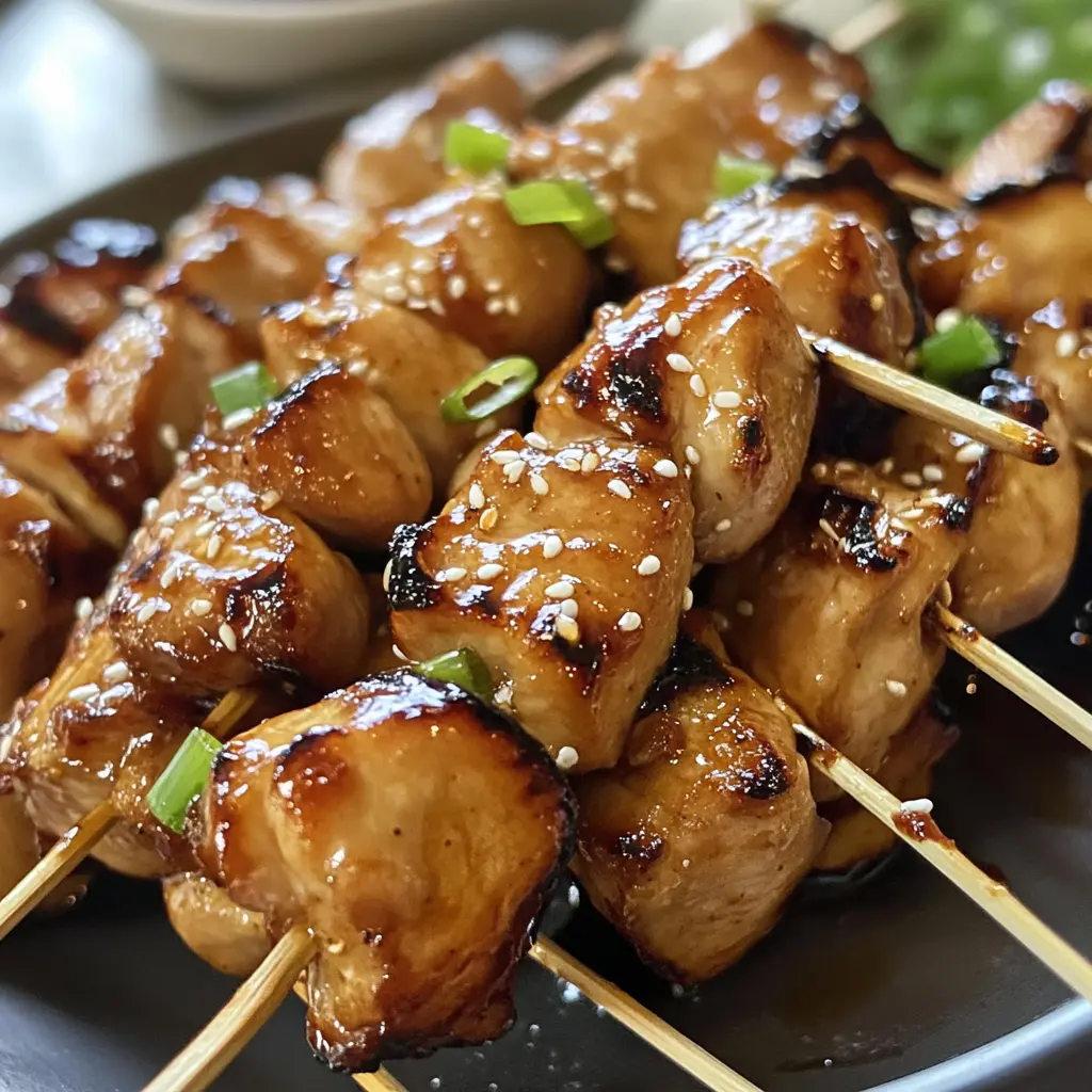 Juicy Teriyaki Chicken Skewers are perfect for your next BBQ or weeknight dinner! With tender chicken marinated in a sweet and savory teriyaki sauce, these skewers are bursting with flavor. They're easy to make and ideal for meal prep or summer gatherings. Save this recipe now to impress your friends and family at your next cookout!