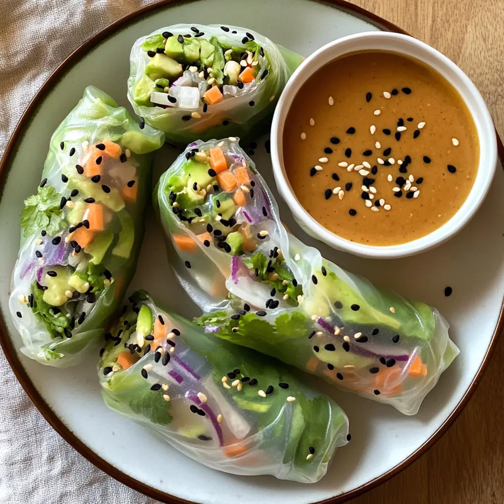 These Vegan Rice Paper Rolls are a fresh and vibrant way to enjoy your veggies! Packed with colorful ingredients and served with a zesty peanut sauce, they make for a perfect appetizer or light meal. Save this recipe for your next gathering or healthy snack – you’ll love how easy and delicious they are!