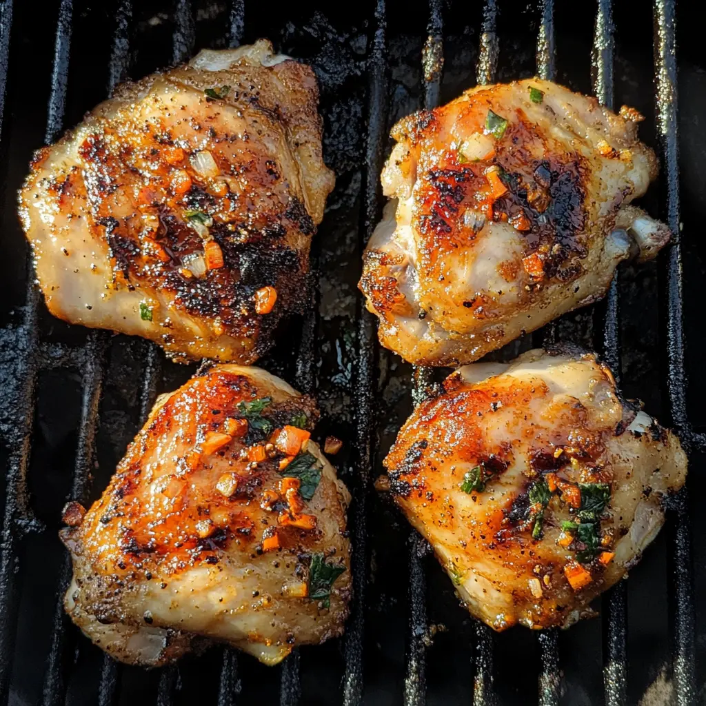 Juicy grilled chicken thighs are a go-to for quick dinners! With a marinade of garlic, lemon, and herbs, these thighs are packed with flavor and are perfect for summer BBQs or weeknight meals. Serve them with your favorite sides for a meal everyone will love. Save this recipe for your next family gathering or picnic!
