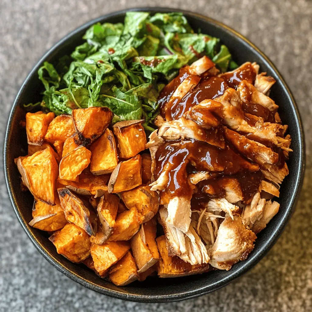 Get ready for a delicious meal with these BBQ Chicken and Roasted Sweet Potato Bowls! Packed with tender chicken, smoky barbecue sauce, and sweet, caramelized potatoes, this dish is both hearty and satisfying. Perfect for lunch or dinner, you’ll want to save this recipe to impress your family and friends at your next gathering! Enjoy a burst of flavors in every bite!
