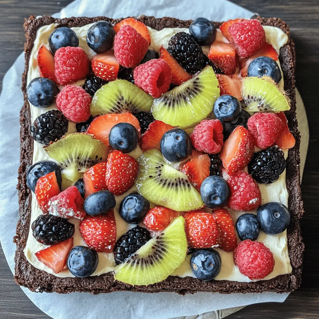 Looking for a fun twist on dessert? This Brownie Fruit Pizza is a delightful blend of rich brownie crust topped with creamy frosting and a colorful array of fresh fruits. Perfect for parties or family gatherings, it's a treat that everyone will love! Save this recipe to impress your friends at the next potluck! 🍓🍌🍉