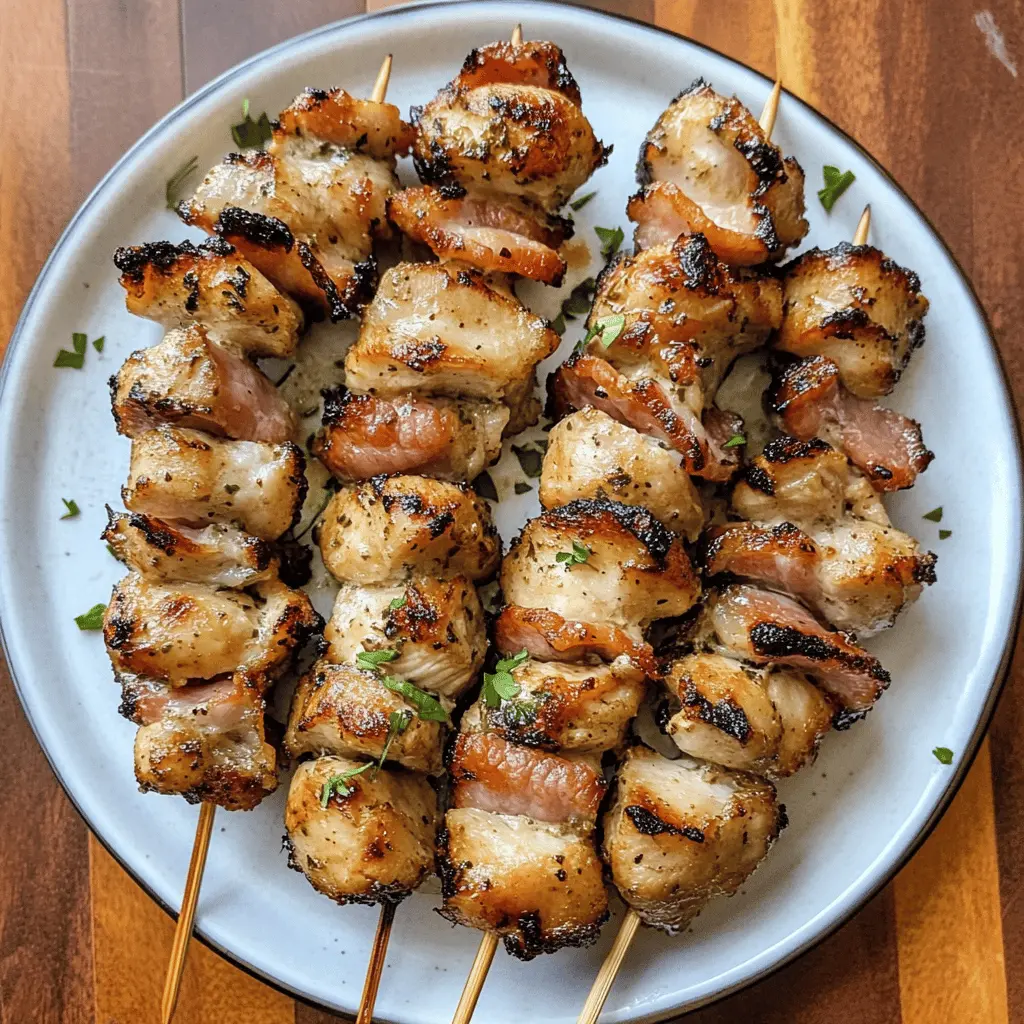 Juicy chicken, crispy bacon, and zesty ranch make these kabobs a must-try! Perfectly grilled and bursting with flavor, they’re ideal for BBQs, game days, or a quick weeknight dinner. Don't miss out on this deliciously easy recipe – save it now for your next gathering or family meal!