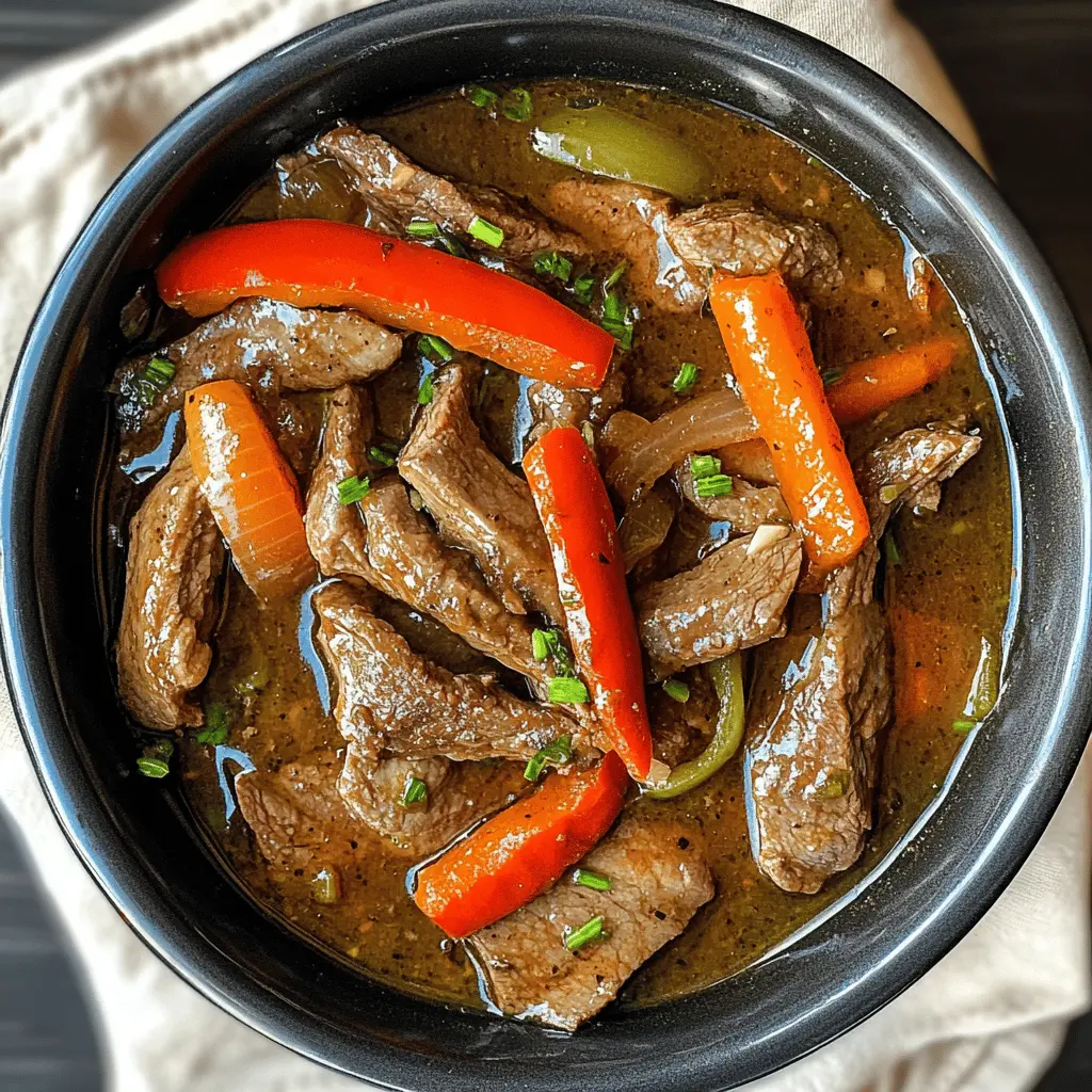 Looking for a comforting meal that practically cooks itself? This Crock Pot Pepper Steak is a perfect choice! Tender beef and vibrant bell peppers simmer together with a savory sauce for a delicious dinner. Perfect for busy weeknights or cozy weekends, save this recipe for a delightful family meal you won't want to miss! 🍽️✨