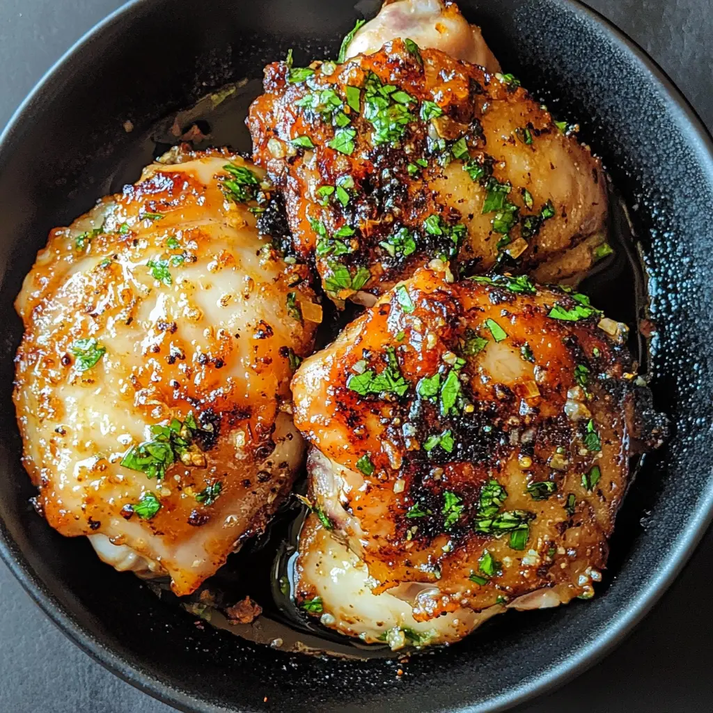Juicy garlic butter chicken thighs are the perfect weeknight dinner solution! Made with tender chicken thighs, rich garlic butter, and simple seasonings, this dish is bursting with flavor. It's easy to prepare and pairs wonderfully with rice or veggies. Save this recipe for your next meal when you're looking for something delicious and satisfying!