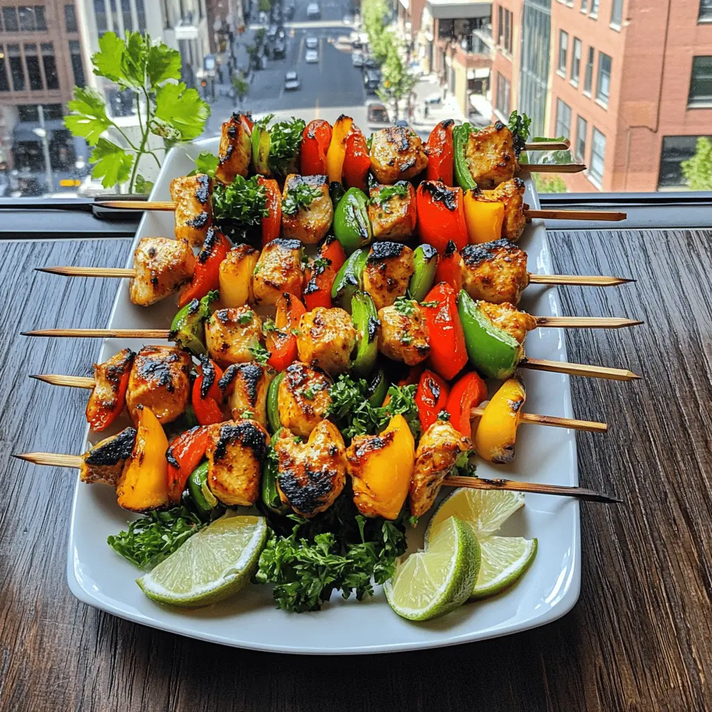 Juicy grilled chicken kabobs are perfect for summer barbecues or weeknight dinners! Made with tender chicken pieces marinated in zesty spices and loaded with colorful veggies, these kabobs are both delicious and easy to prepare. Save this recipe to impress your family and friends at your next gathering!