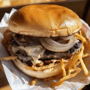 These Oklahoma Fried Onion Burgers are a must-try! Juicy beef patties perfectly blended with crispy, caramelized onions create a delicious explosion of flavor. Perfect for backyard barbecues or a cozy dinner at home, these burgers bring a taste of comfort food you won't forget. Save this recipe for your next gathering and impress your friends and family!