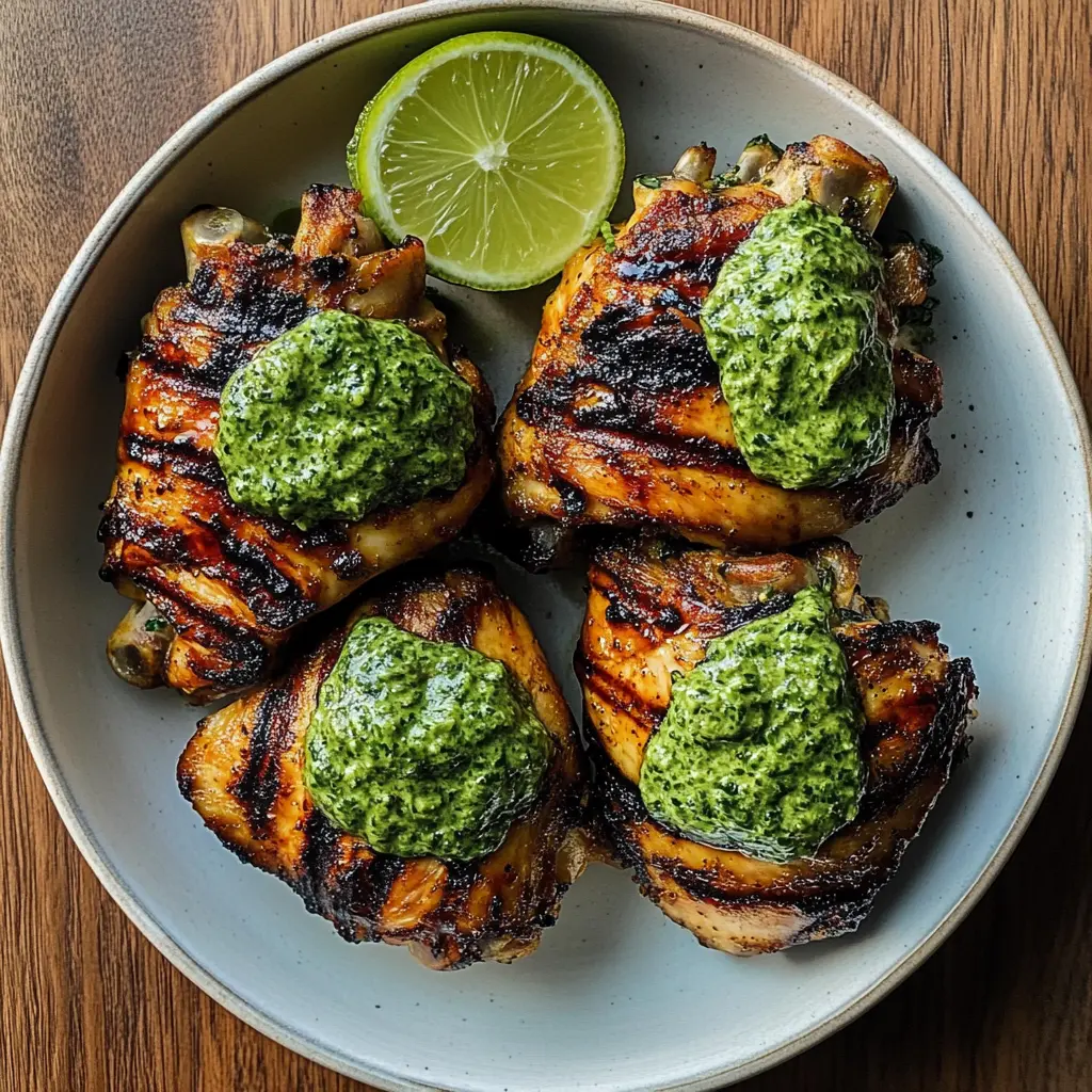 Juicy grilled chicken thighs are elevated with a luscious creamy green sauce in this Peruvian-inspired dish. Packed with fresh herbs and zesty flavors, it's perfect for any gathering or a cozy dinner night. Save this recipe to impress your family and friends with a taste of Peru right at home! Enjoy with rice or fresh salads.